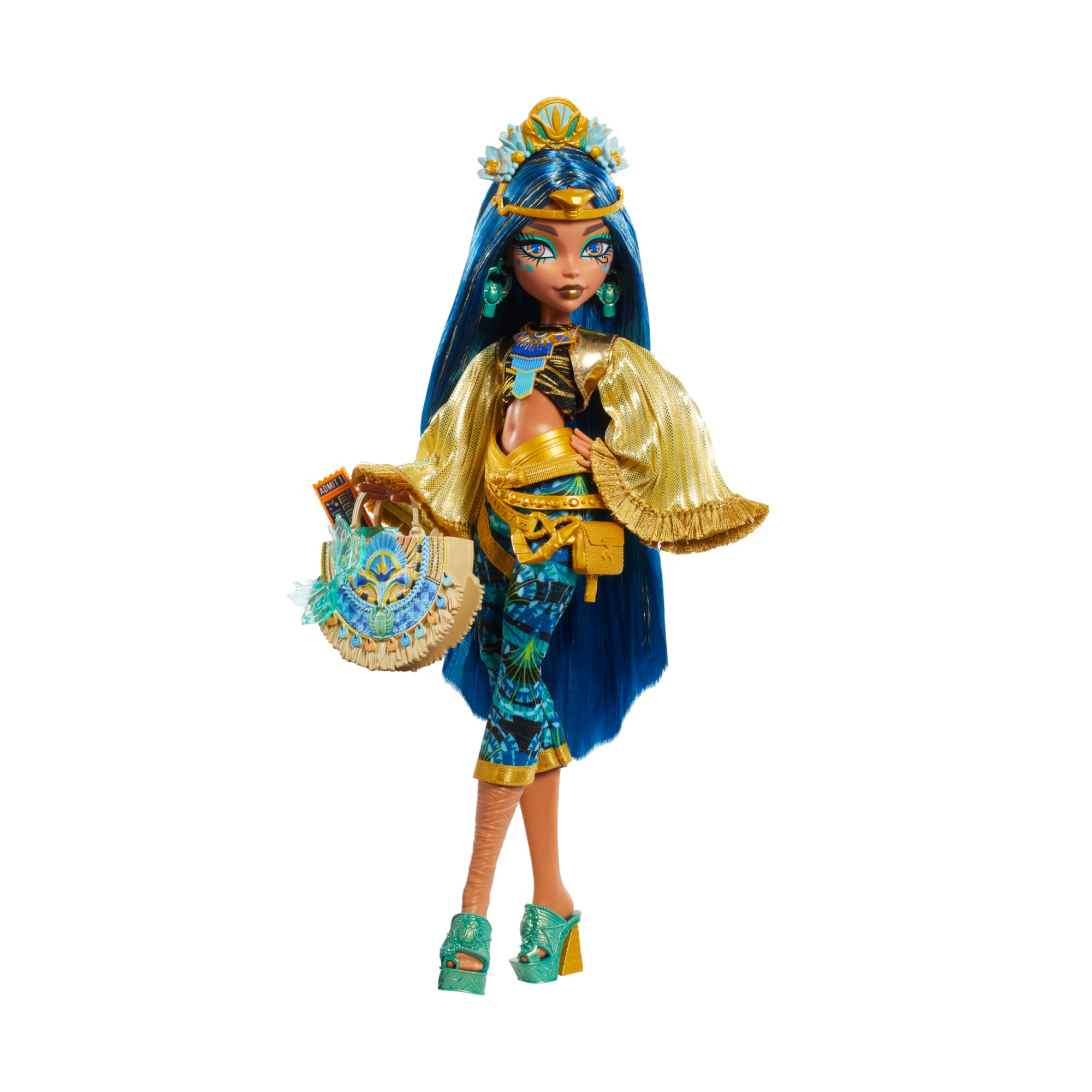 Monster high - cleo de nile monster fest, bambola con outfit glamour e accessori a tema festival musicale inclusi - Monster High