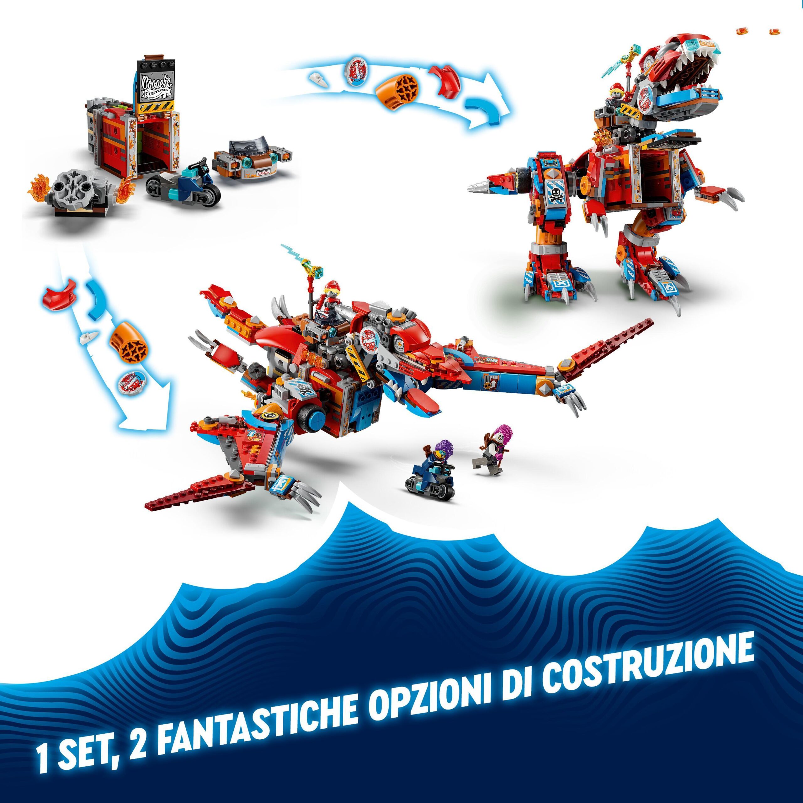 Lego dreamzzz 71484 dinosauro robot c-rex di cooper, action figure di t.rex giocattolo trasformabile, giochi per bambini 9+ - LEGO DREAMZZZ