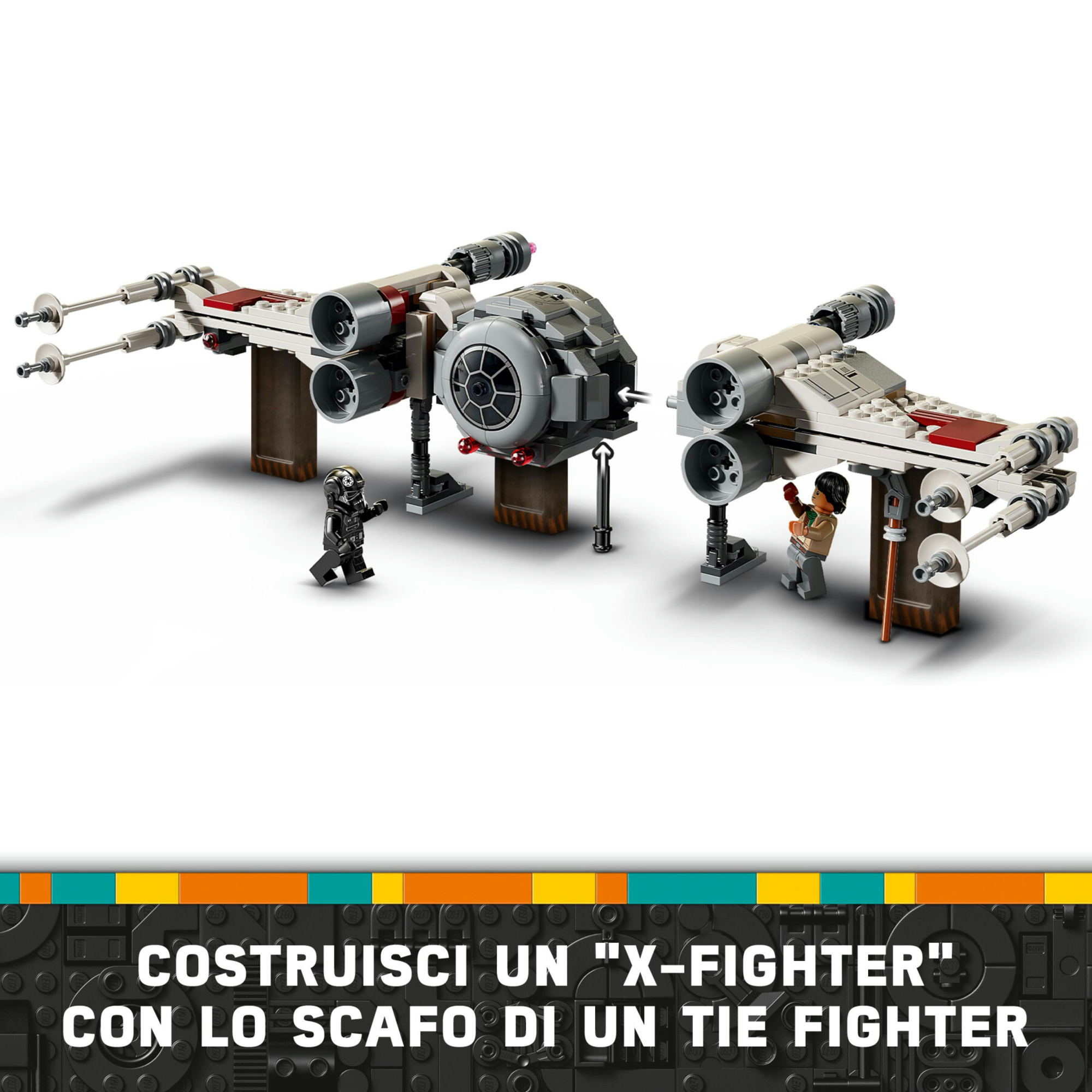 Lego star wars 75393 mash-up tie fighter e x-wing, modellini da costruire di astronavi giocattolo, giochi creativi bambini 9+ - LEGO® Star Wars™