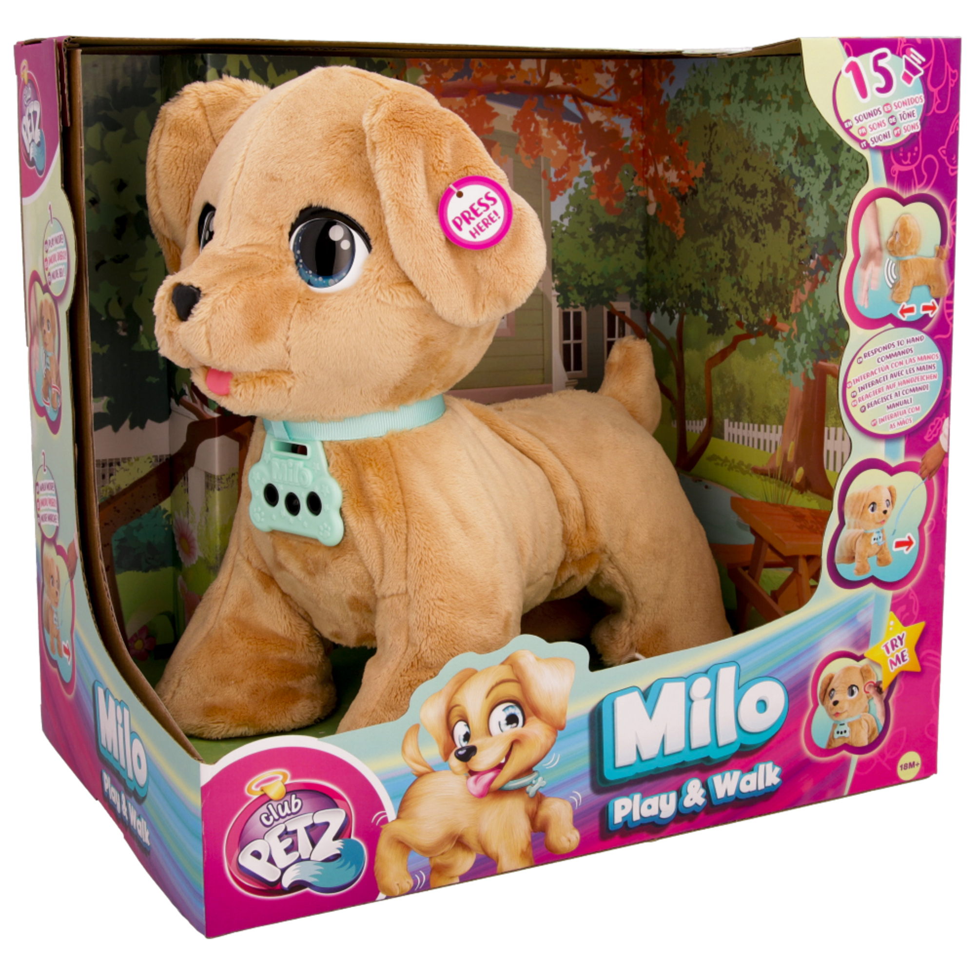 Club petz milo play & walk, cagnolino interattivo, cammina con te, gioca ed obbedisca ai tuoi comandi - CLUB PETZ