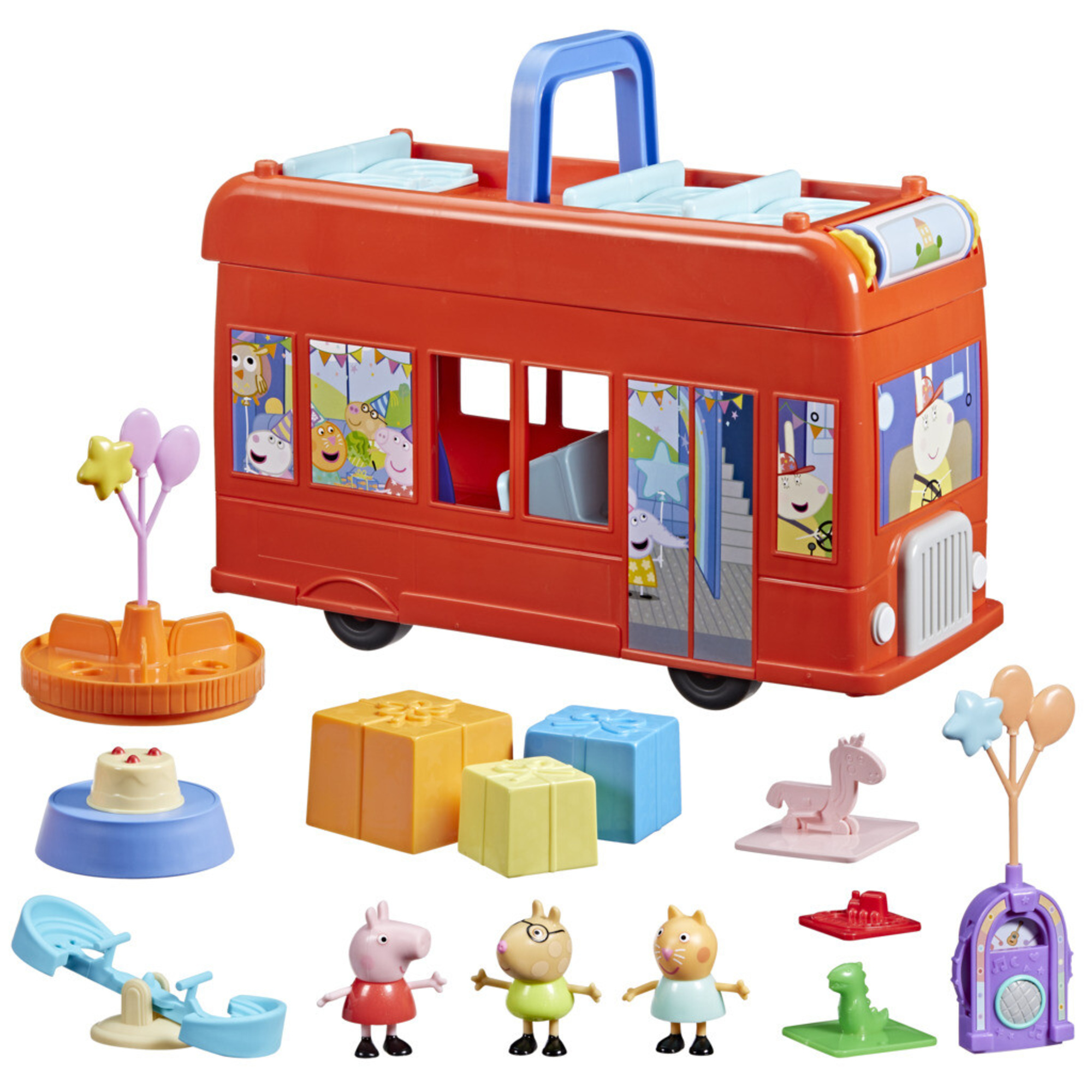 Peppa pig - 2 in 1 party bus, playset con bus di peppa pig 2 in 1 - PEPPA PIG