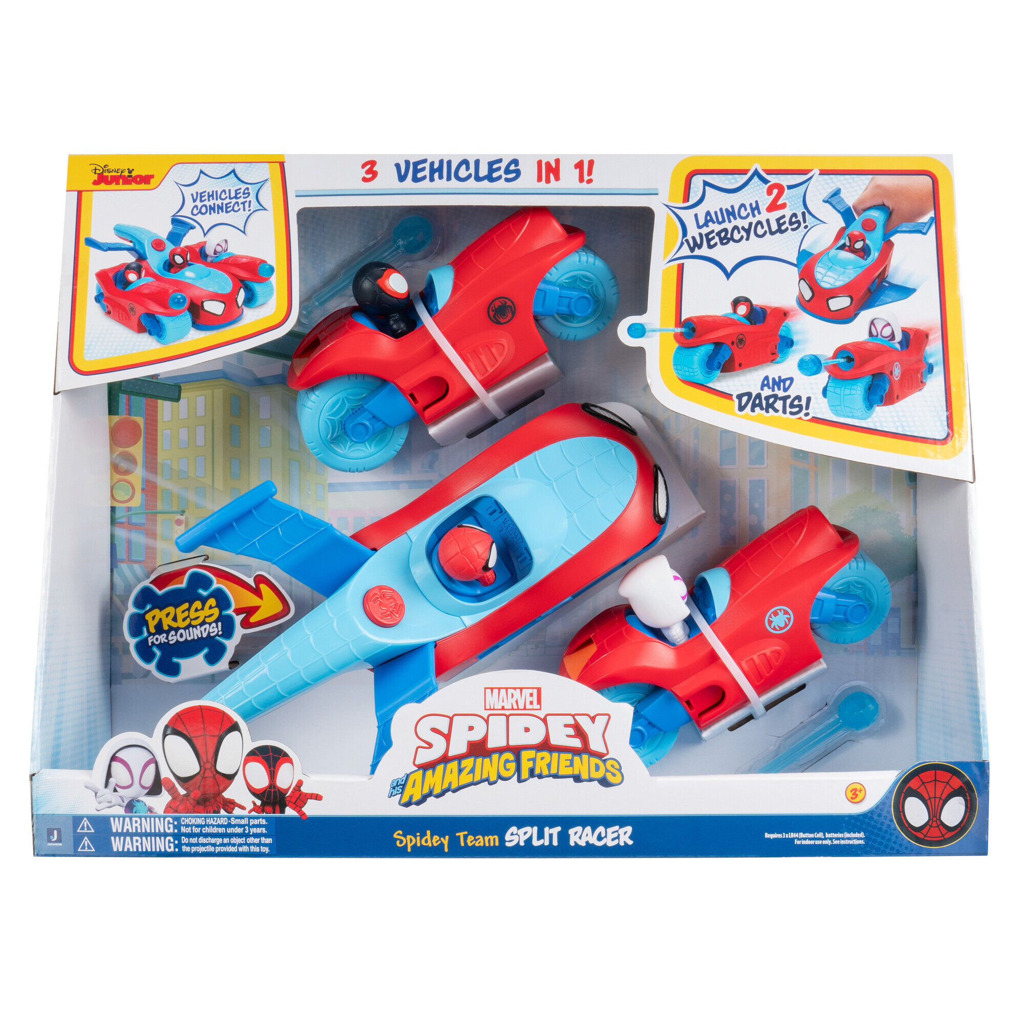 Spidey veicolo deluxe da 24 cm tre in uno trasformabile in due moto e un jet - SPIDEY