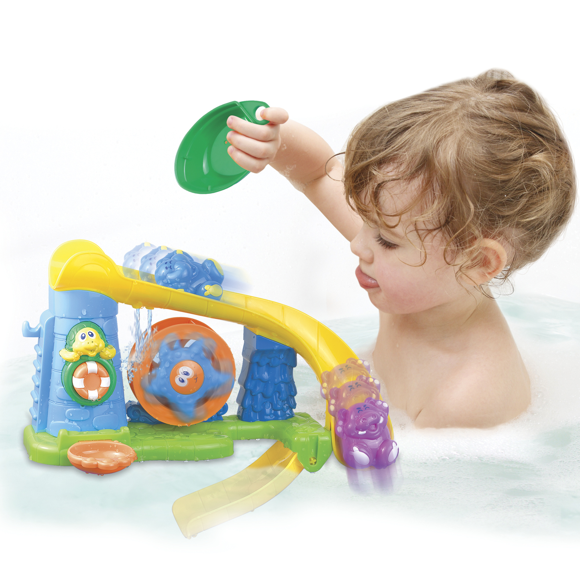 Set da vasca per bambini con squaletto interattivo e gioco con scivoli - divertimento in acqua con pesciolini inclusi - SUPERSTAR