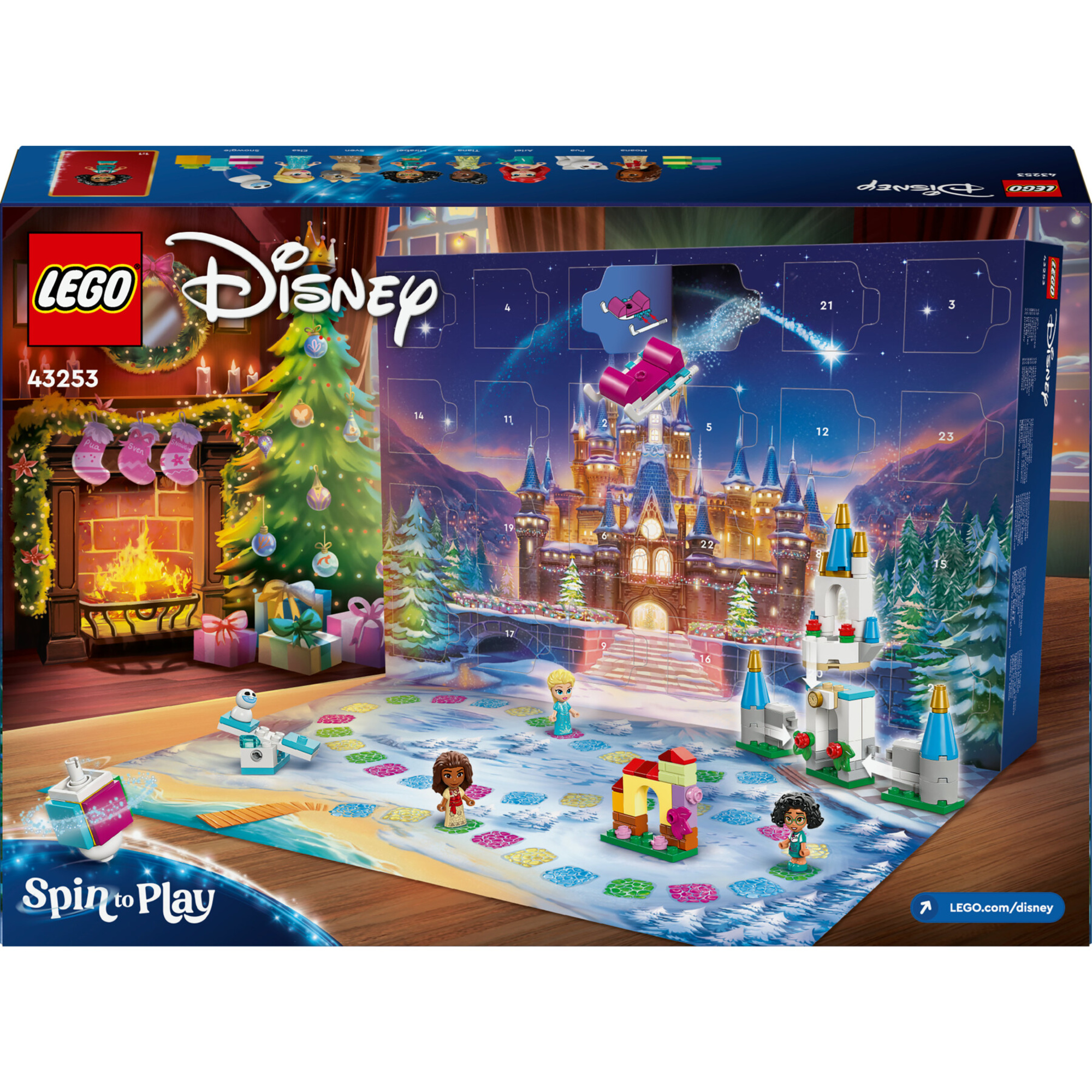 Lego ǀ disney 43253 calendario dell'avvento 2024, giocattolo di natale con personaggi, giochi per bambini 5+, regalo fantasy - Lego