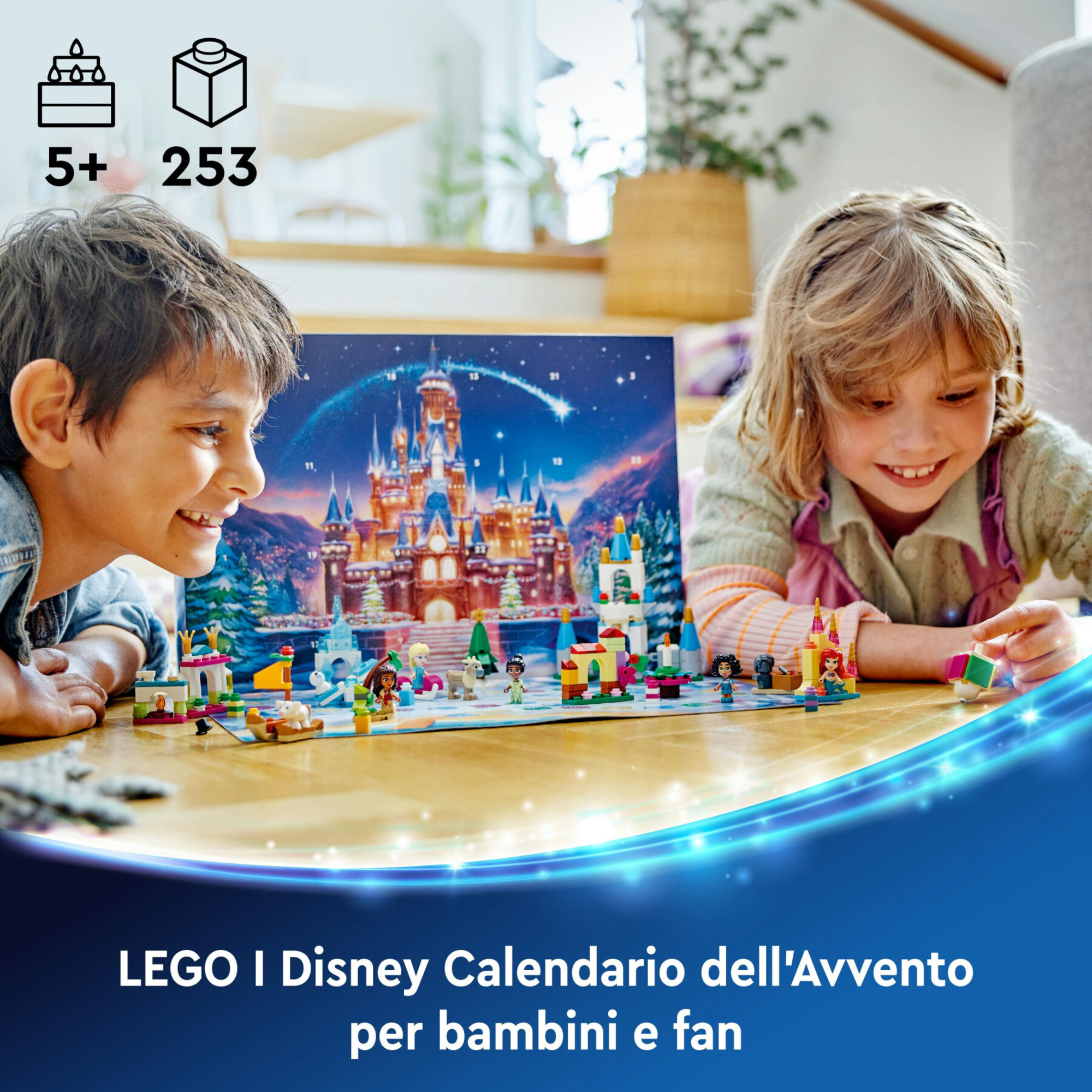 Lego ǀ disney 43253 calendario dell'avvento 2024, giocattolo di natale con personaggi, giochi per bambini 5+, regalo fantasy - Lego