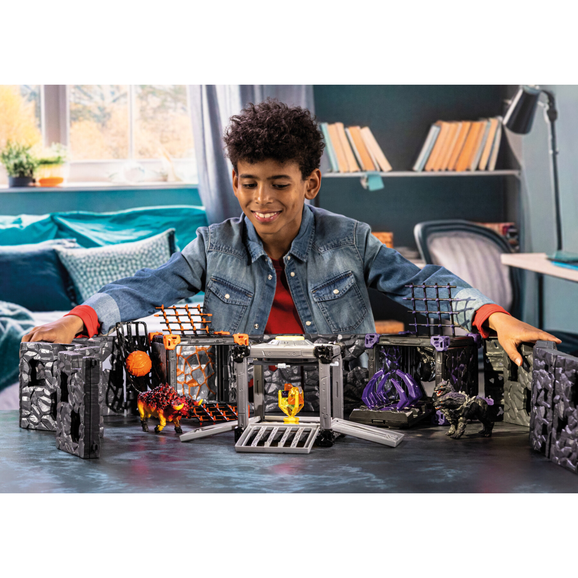 Schleich 42673 battlecave arena: lava vs. ombra, da 7-12 anni, eldrador – playset - Schleich