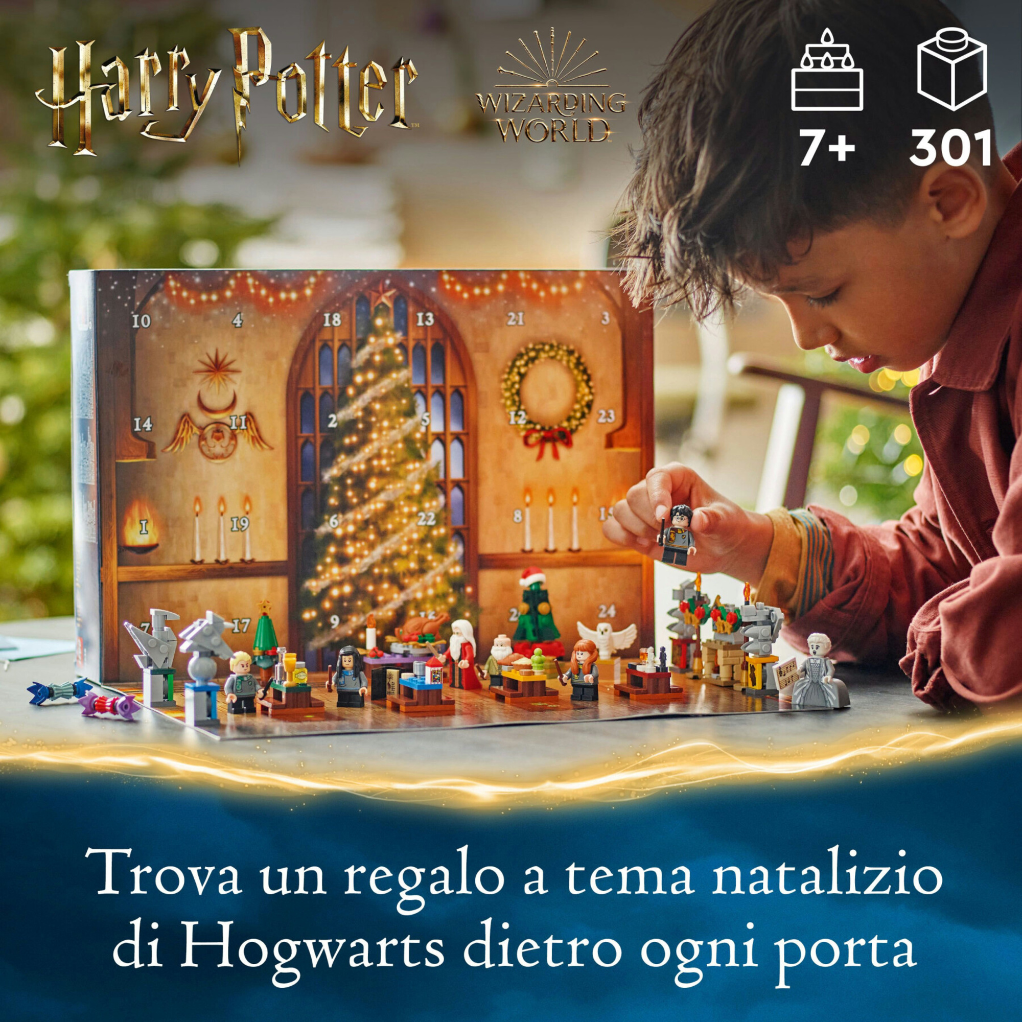 Lego harry potter 76438 calendario dell'avvento 2024, giocattolo di natale con 7 minifigure e 16 mini costruzioni per bambini 7+ - LEGO® Harry Potter™