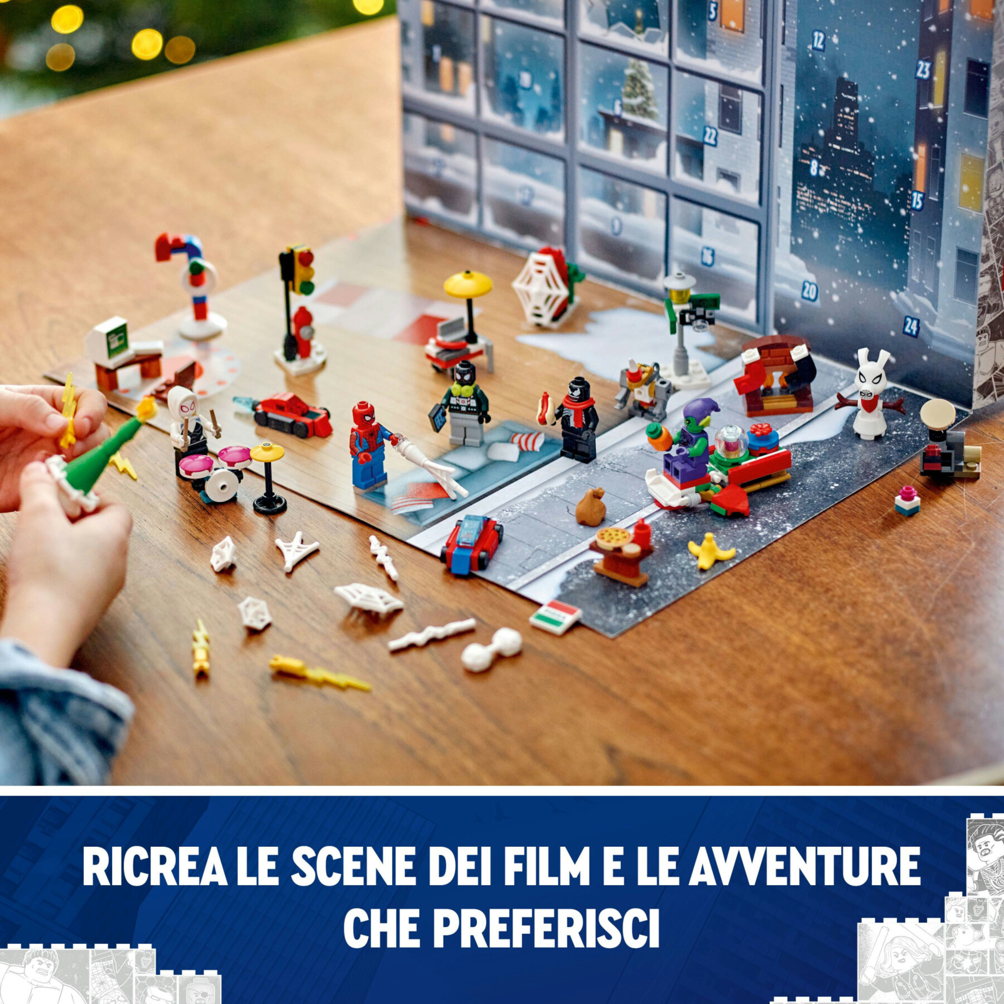 Lego marvel 76293 calendario dell’avvento 2024 spider-man giocattolo con supereroi e modellini, gioco di natale per bambini 7+ - Lego