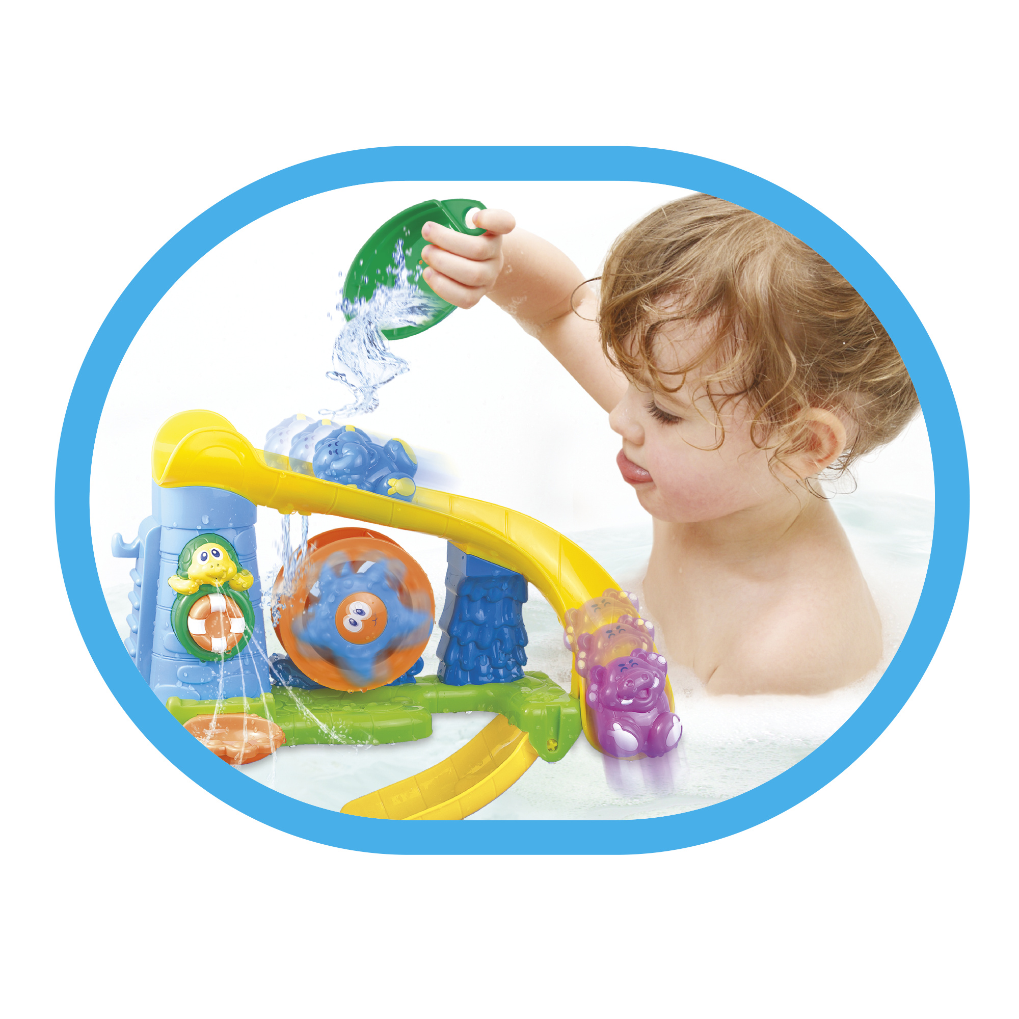 Set da vasca per bambini con squaletto interattivo e gioco con scivoli - divertimento in acqua con pesciolini inclusi - SUPERSTAR