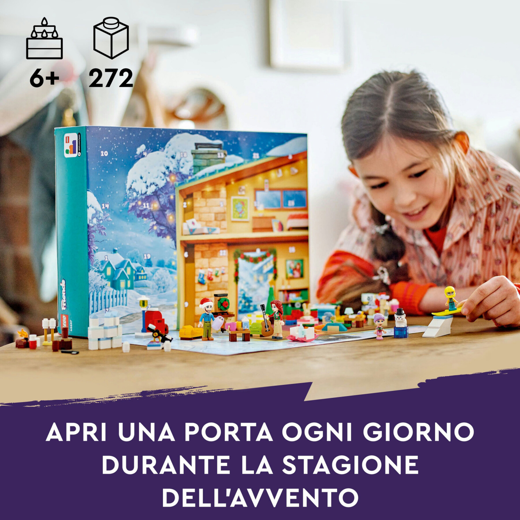 Lego friends 42637 calendario dell'avvento 2024, giocattolo di natale con 5 mini bamboline e 3 animali, giochi per bambini 6+ - LEGO FRIENDS