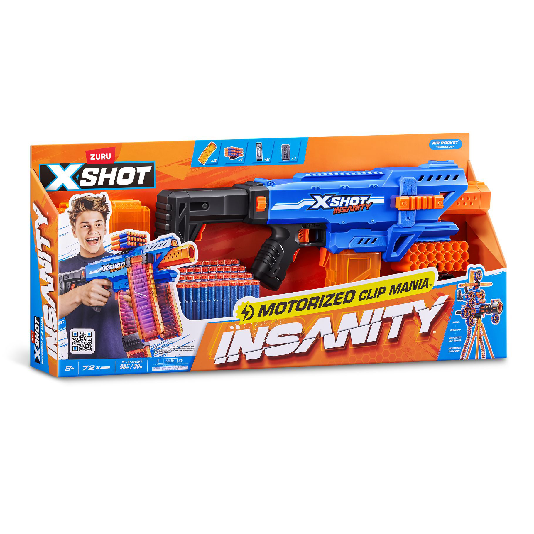 Xshot insanity motorized clip mania (72 freccette) - X-SHOT