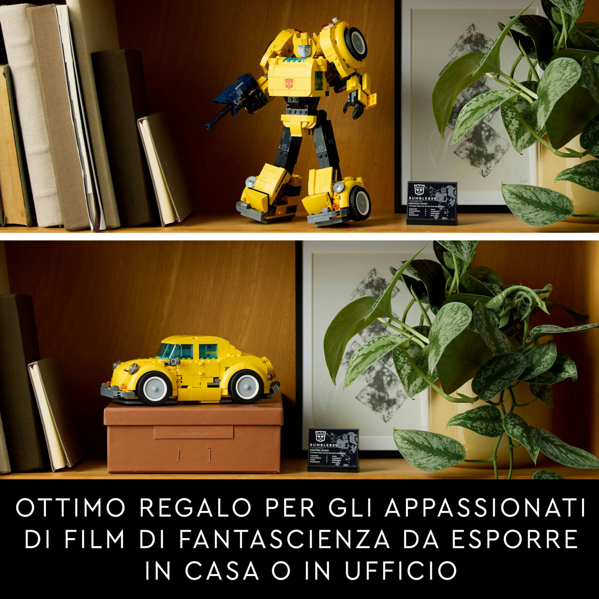 Lego icons 10338 transformers bumblebee action figure da collezione per adulti convertibile in veicolo, regalo per lui o lei - LEGO ICONS