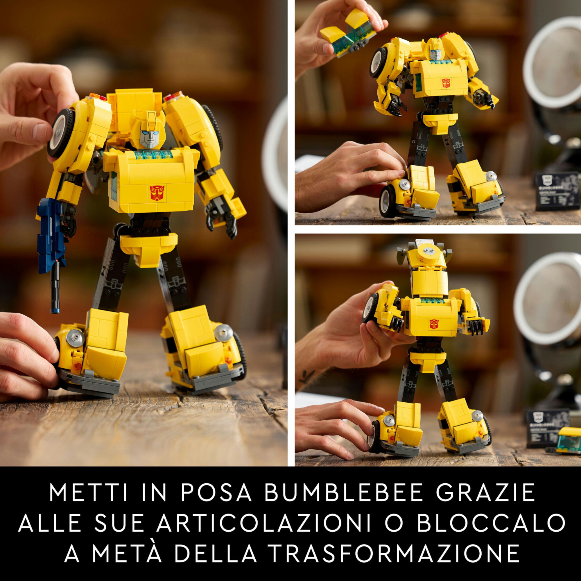 Lego icons 10338 transformers bumblebee action figure da collezione per adulti convertibile in veicolo, regalo per lui o lei - LEGO ICONS