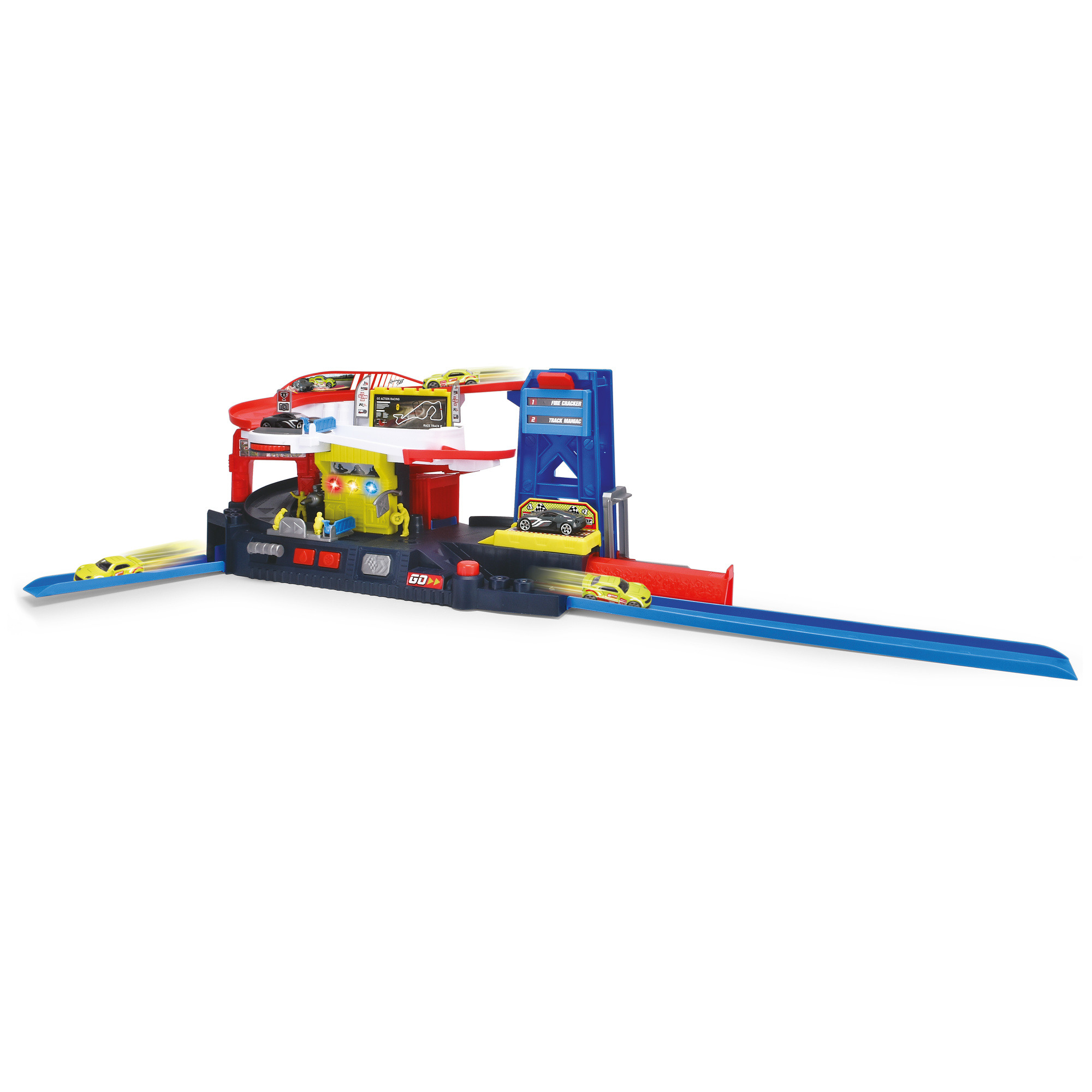 Playset formula 1 con piste e montacarichi - pit stop funzionale per macchinine - motor&co - MOTOR & CO.