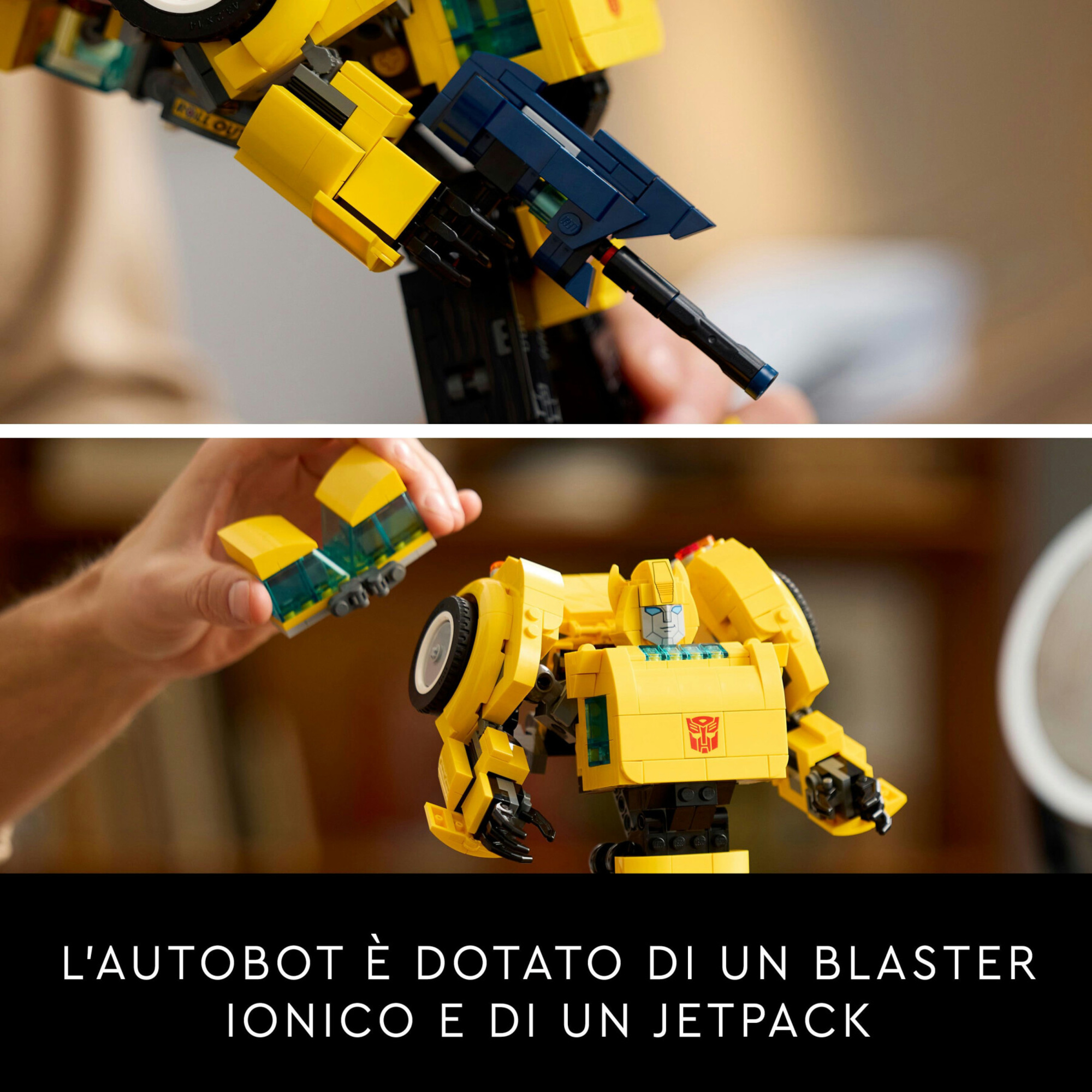 Lego icons 10338 transformers bumblebee action figure da collezione per adulti convertibile in veicolo, regalo per lui o lei - LEGO ICONS