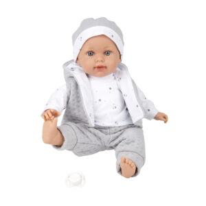 Bambola charlie 45 cm assortita - rosa e grigio - LOVE BEBE' PREMIUM