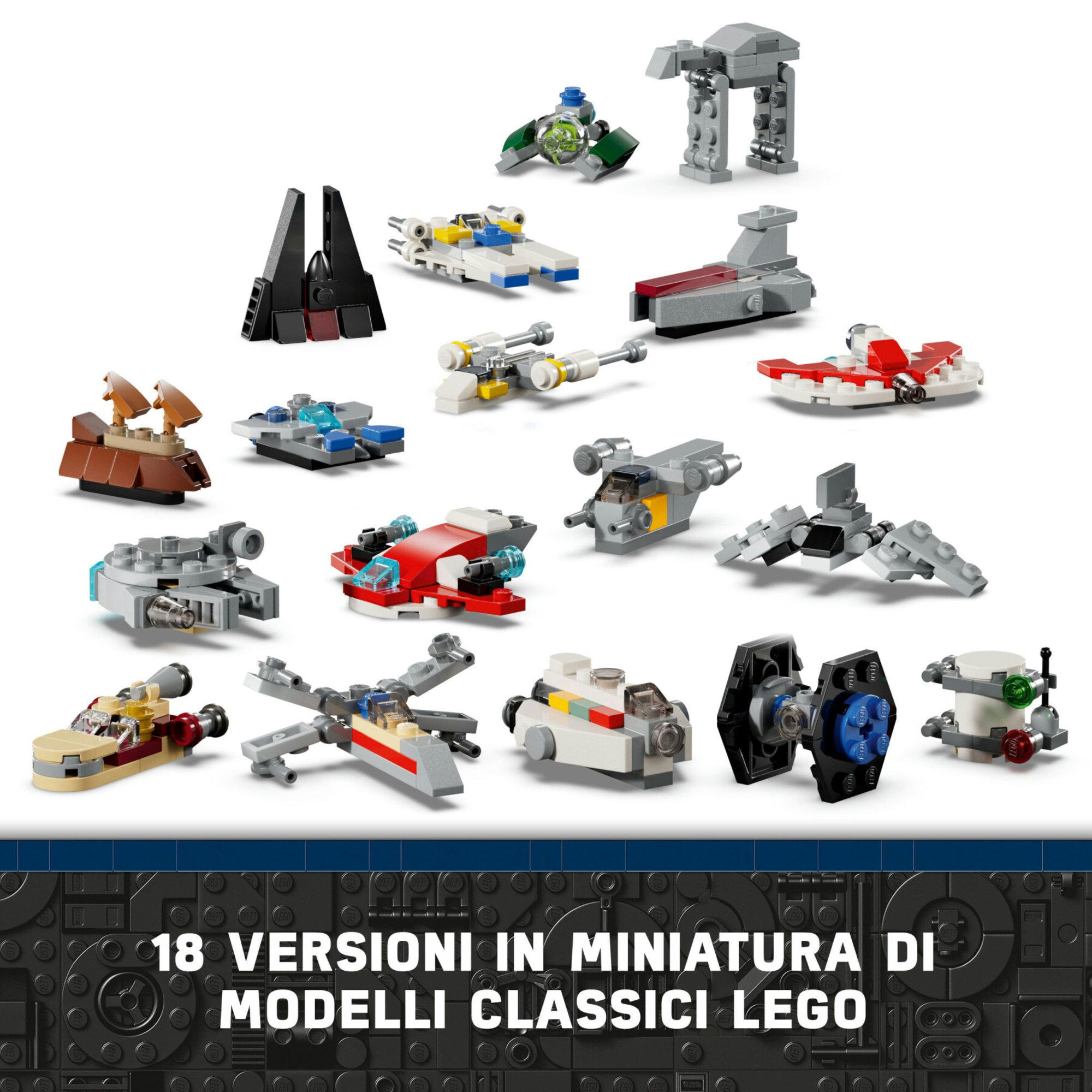 Lego star wars 75395 calendario dell'avvento 2024, giocattolo di natale con 18 modellini e 6 personaggi, giochi per bambini 6+ - LEGO® Star Wars™