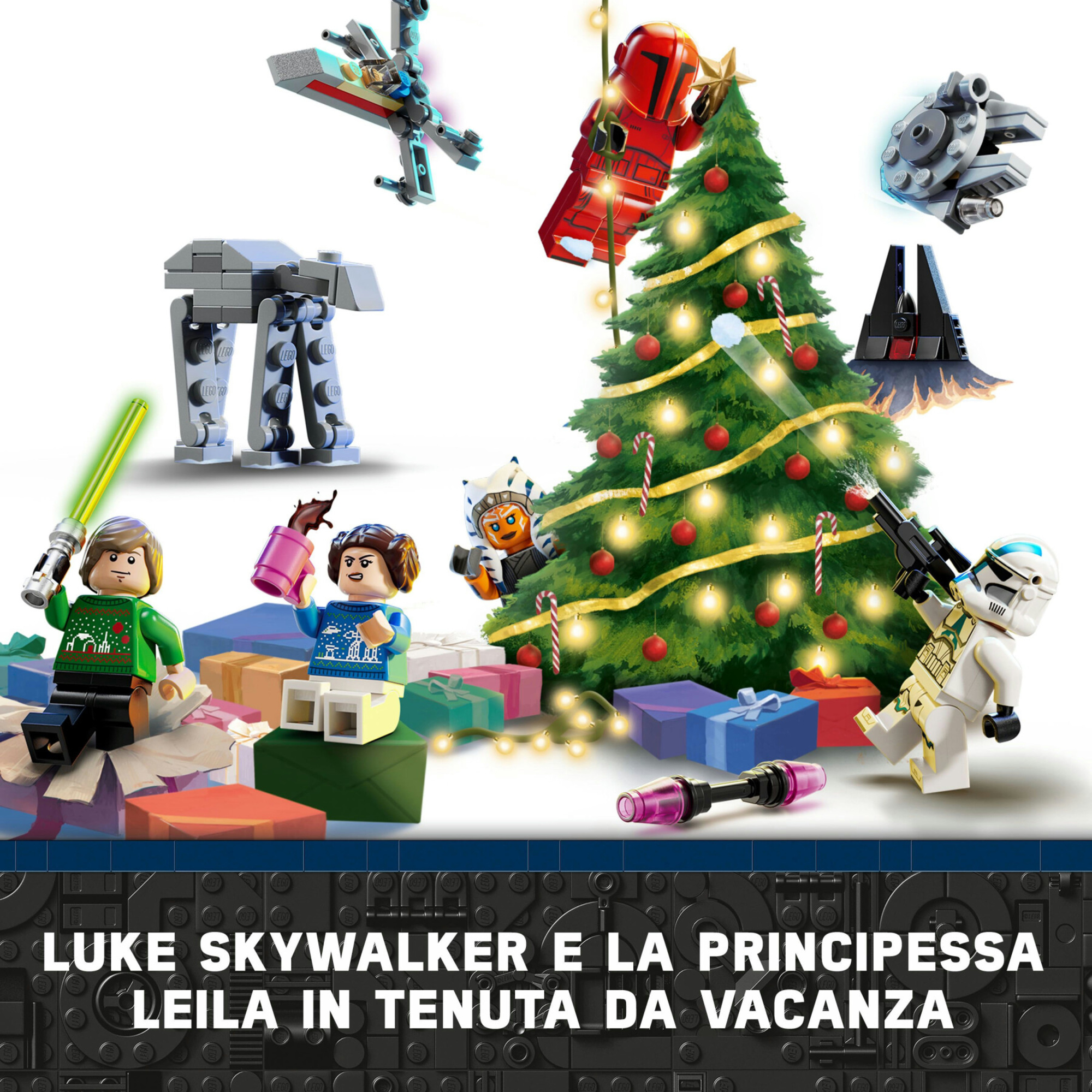 Lego star wars 75395 calendario dell'avvento 2024, giocattolo di natale con 18 modellini e 6 personaggi, giochi per bambini 6+ - LEGO® Star Wars™