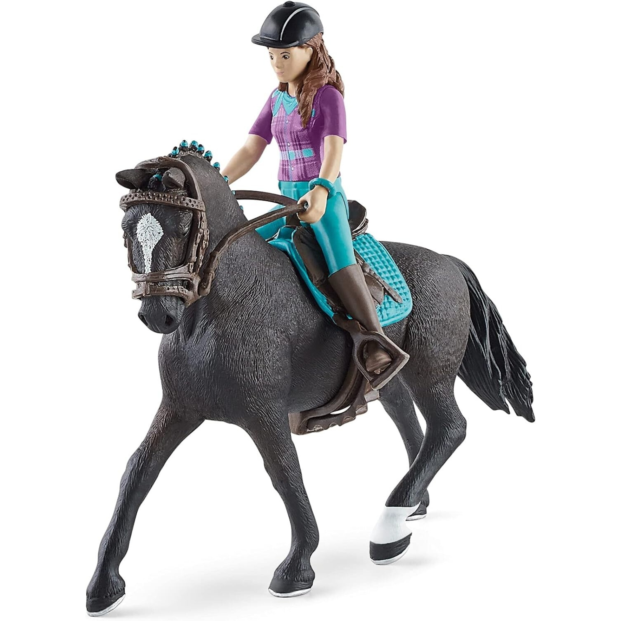 Schleich 42541 horse club lisa & storm, da 5 anni, horse club – set con cavallo e figura di gioco - Schleich