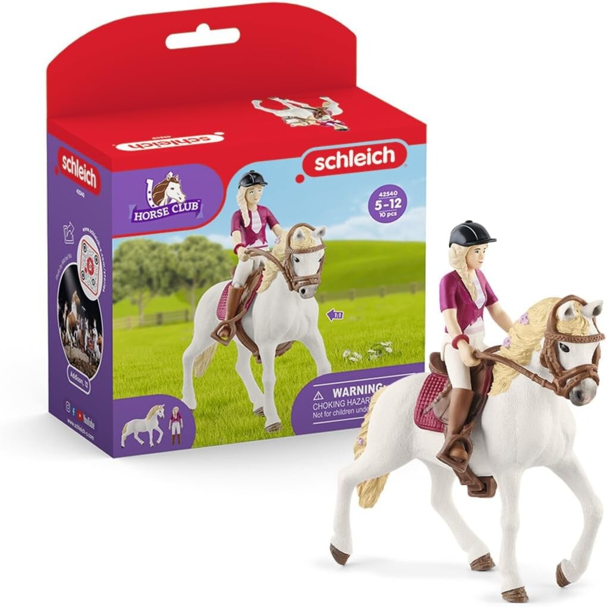 Schleich 42540 horse club sofia & blossom, da 5 anni, horse club – set con cavallo e figura di gioco - Schleich