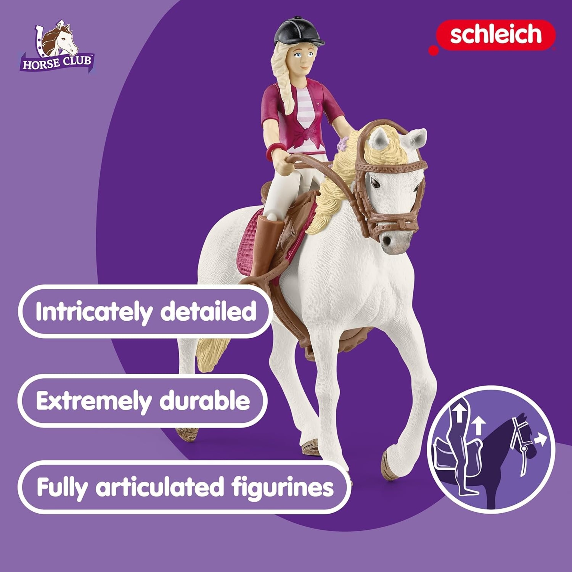 Schleich 42540 horse club sofia & blossom, da 5 anni, horse club – set con cavallo e figura di gioco - Schleich