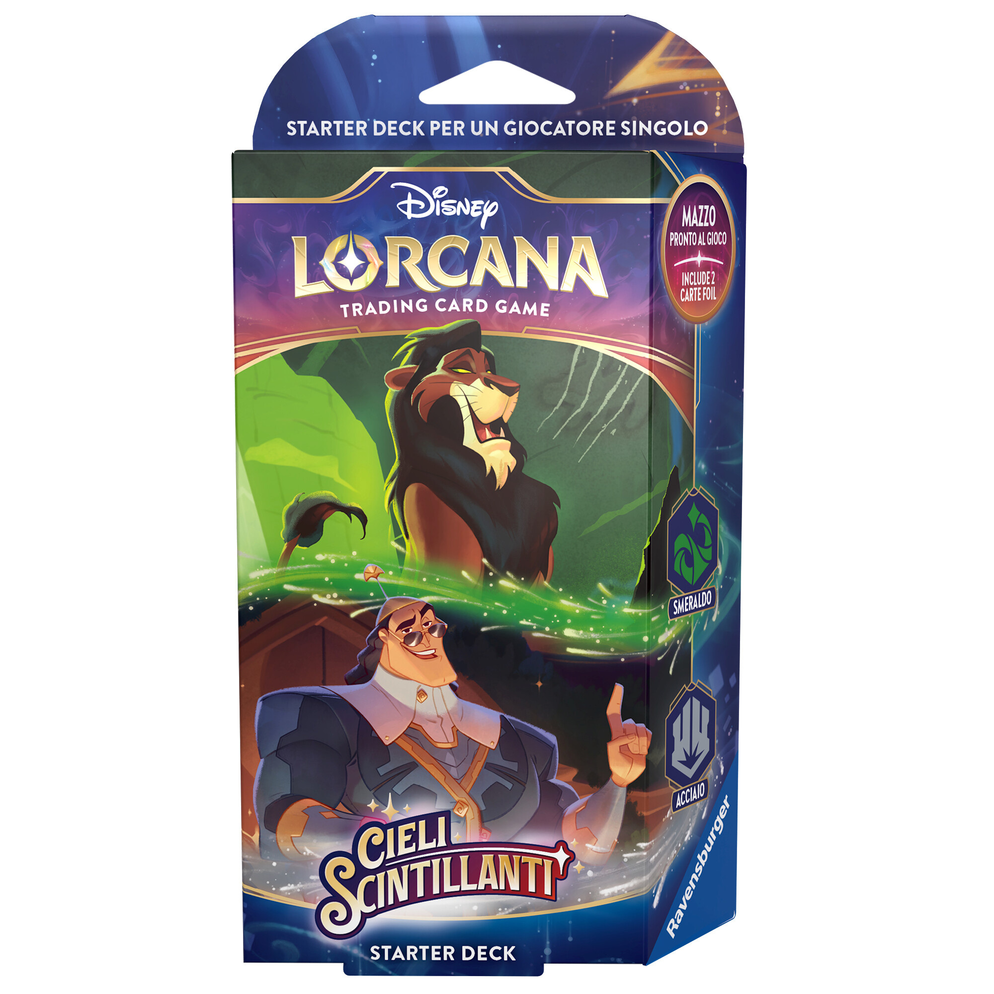 Disney lorcana – cieli scintillanti – starter deck – smeraldo e acciaio – 8+ anni - Lorcana