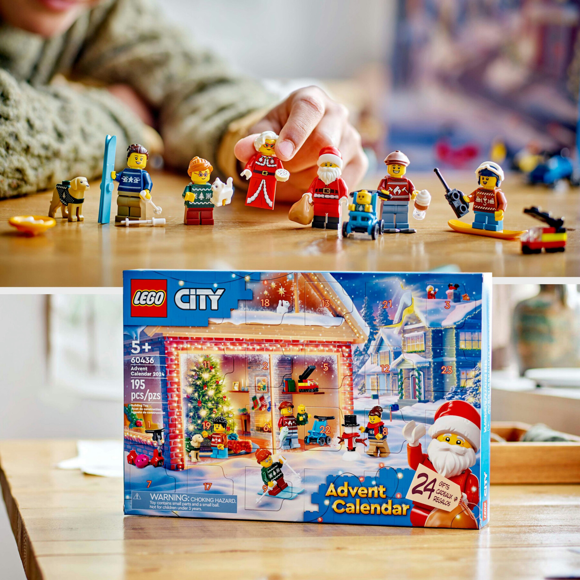 Lego city 60436 calendario dell’avvento 2024, giocattolo per il natale, giochi creativi per bambini 5+ con 24 sorprese regalo - LEGO CITY