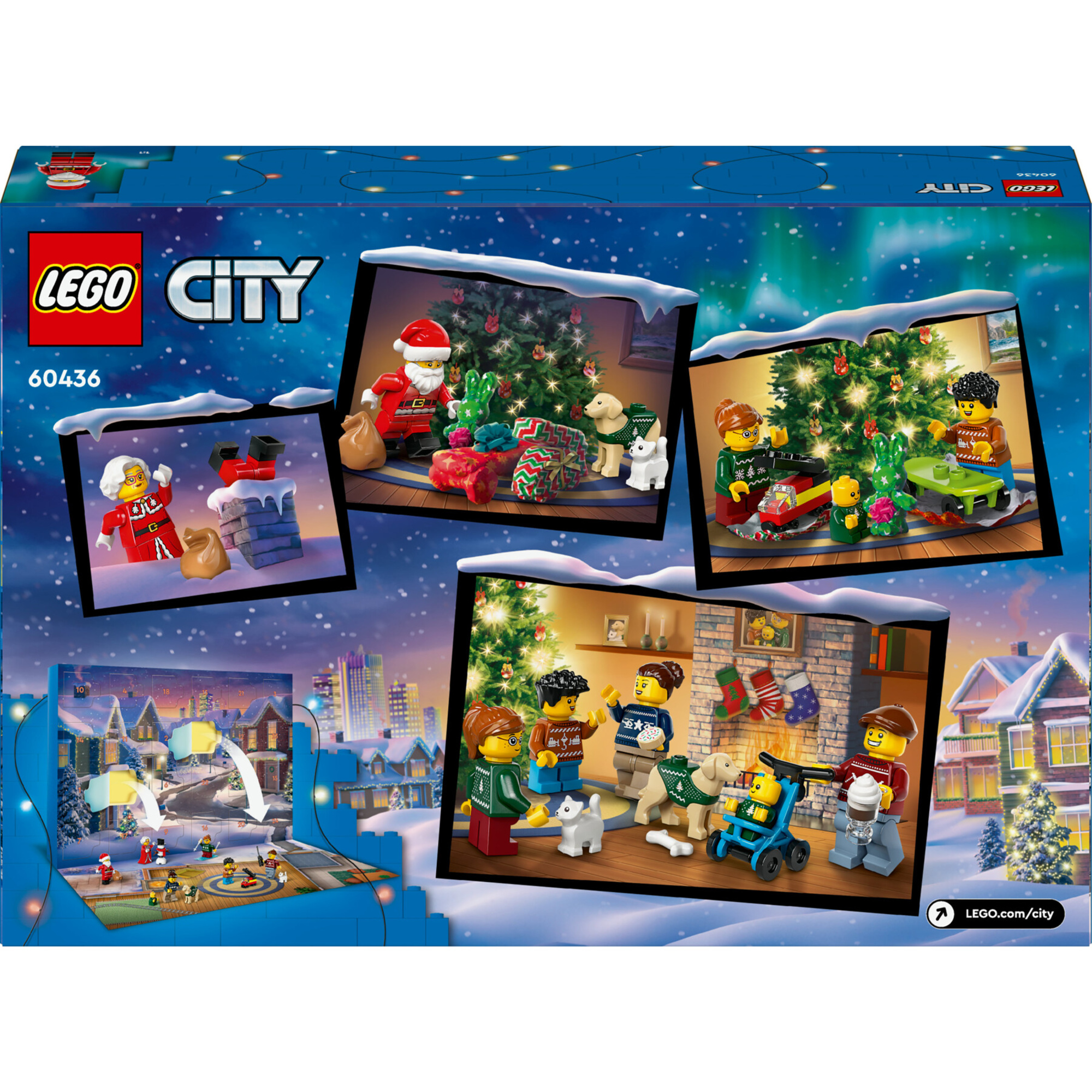 Lego city 60436 calendario dell’avvento 2024, giocattolo per il natale, giochi creativi per bambini 5+ con 24 sorprese regalo - LEGO CITY