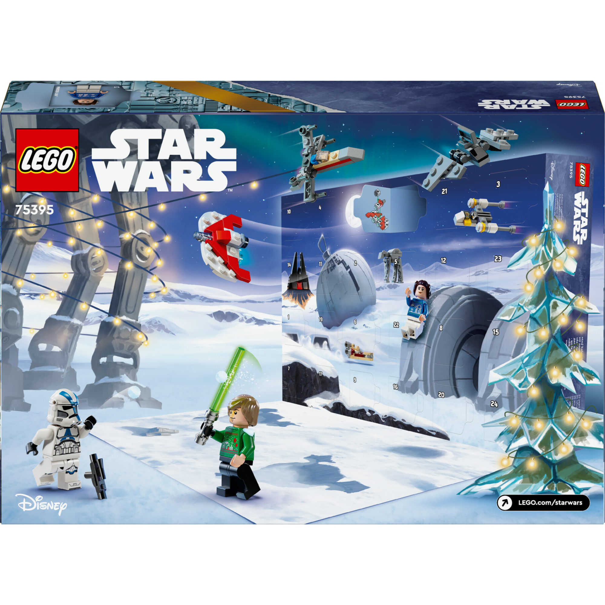 Lego star wars 75395 calendario dell'avvento 2024, giocattolo di natale con 18 modellini e 6 personaggi, giochi per bambini 6+ - LEGO® Star Wars™