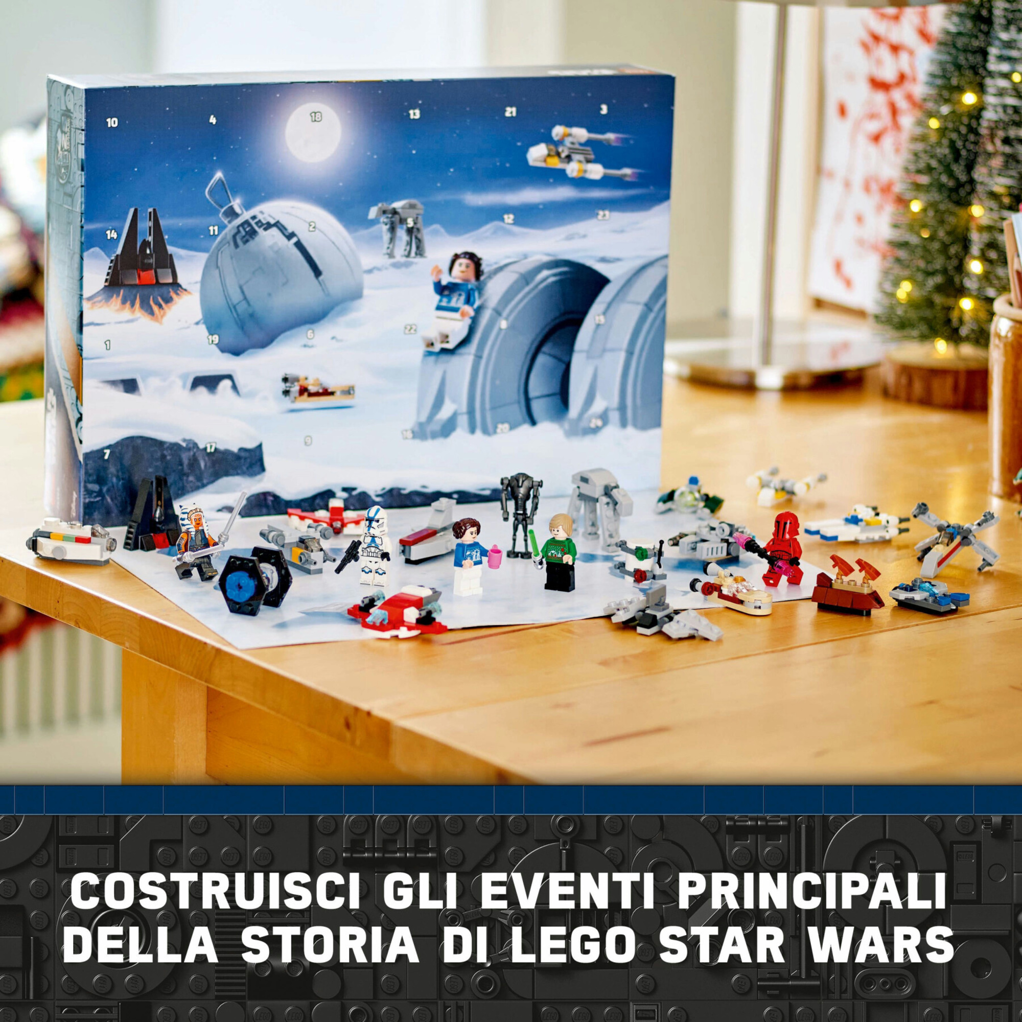 Lego star wars 75395 calendario dell'avvento 2024, giocattolo di natale con 18 modellini e 6 personaggi, giochi per bambini 6+ - LEGO® Star Wars™