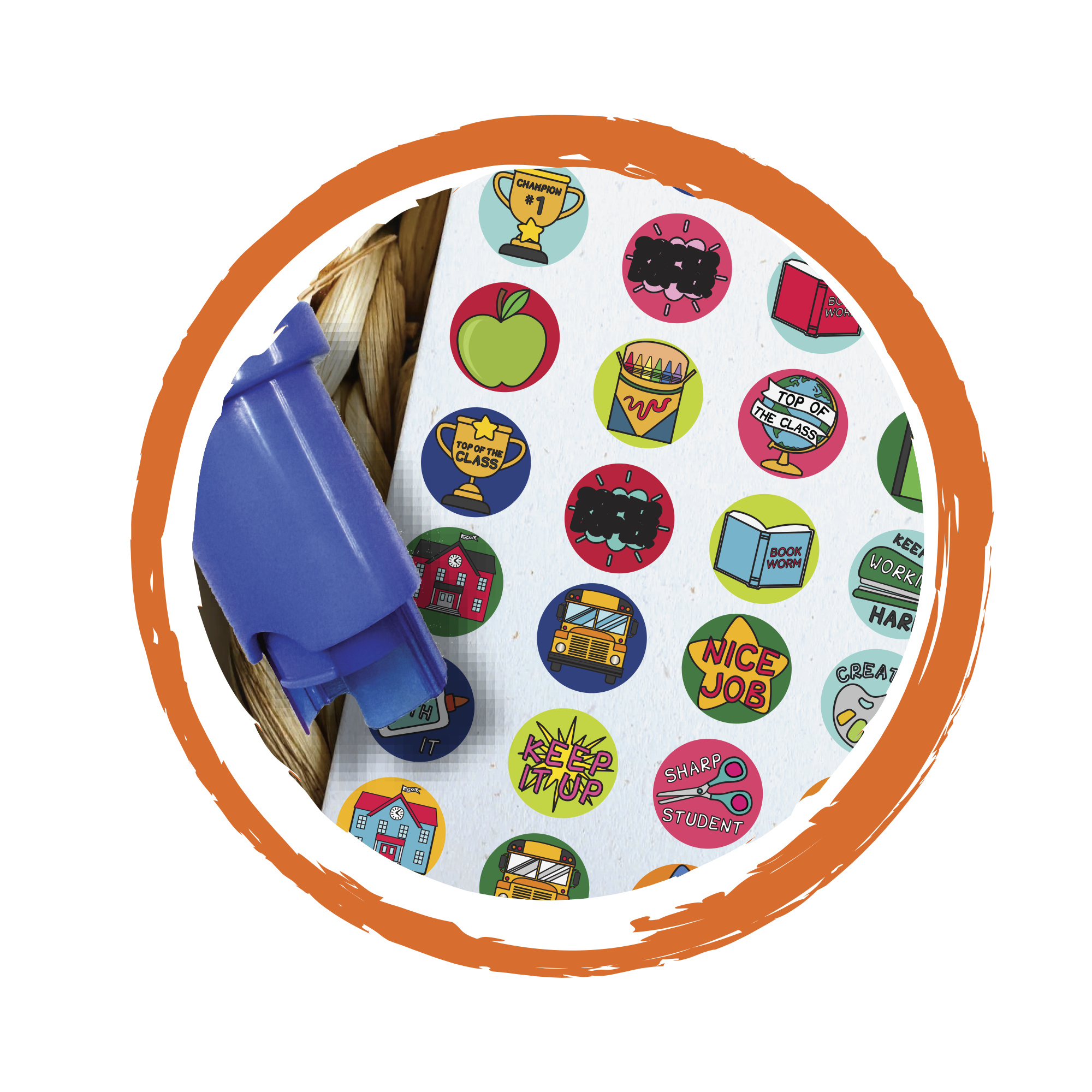 Sticker stamper - timbri assortiti colorati per decorare con 320 stickers in 4 temi divertenti - 