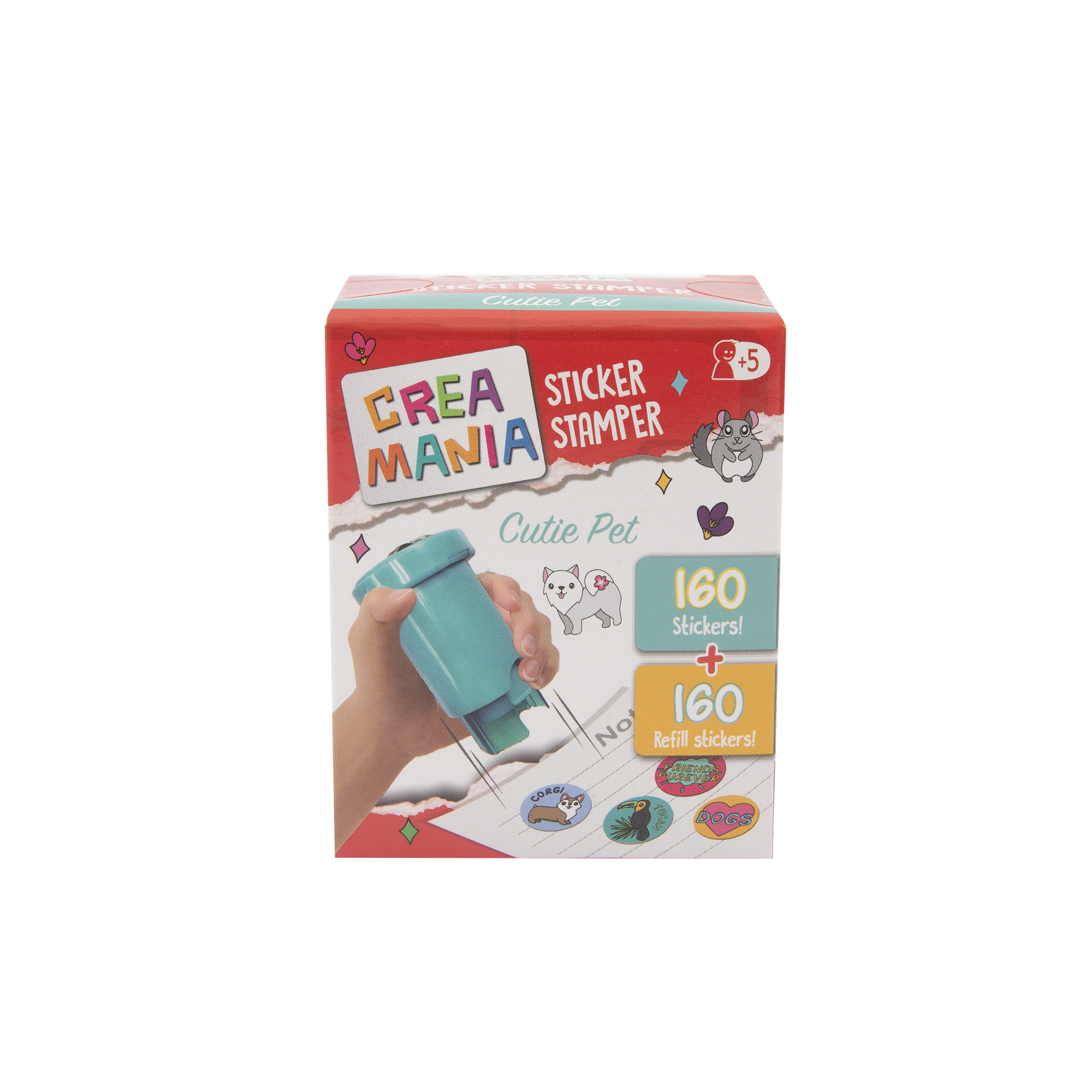 Sticker stamper - timbri assortiti colorati per decorare con 320 stickers in 4 temi divertenti - 