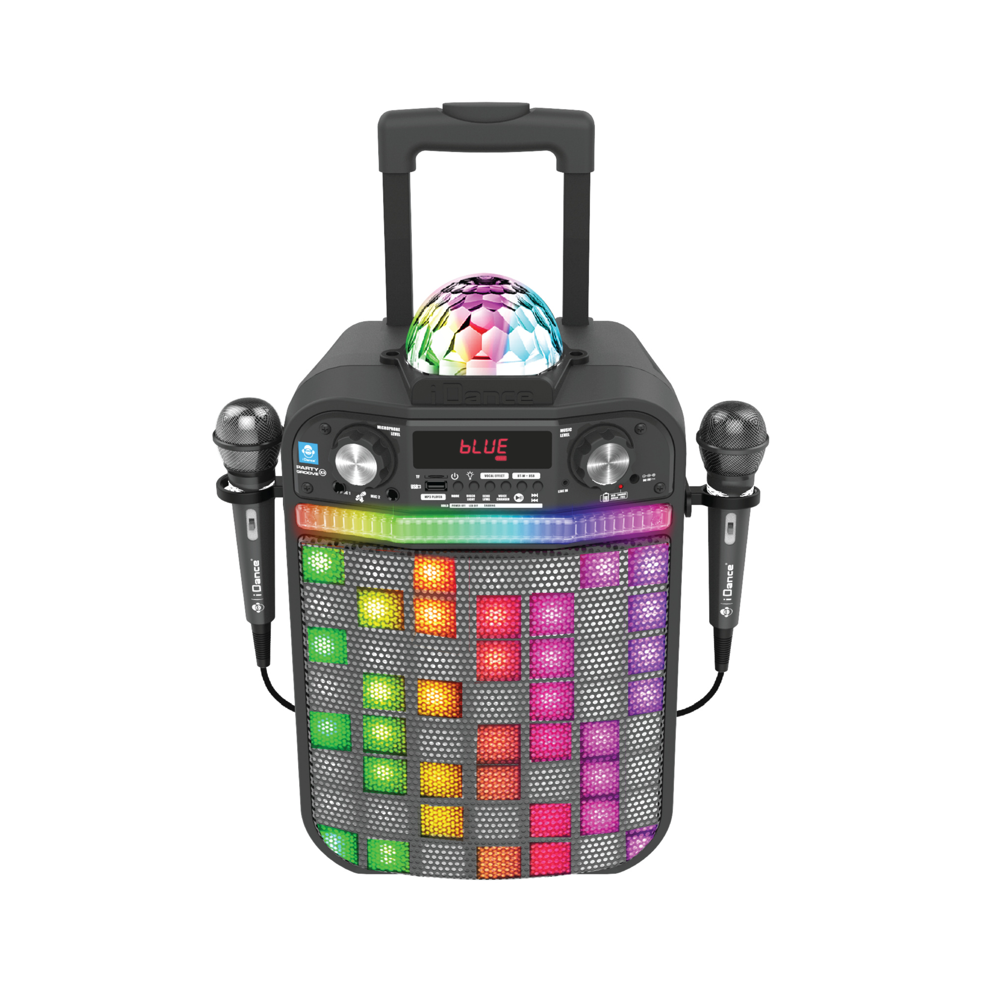 Deluxe party speaker: cassa portatile con led rgb e karaoke - perfetta per ogni festa - music star - 