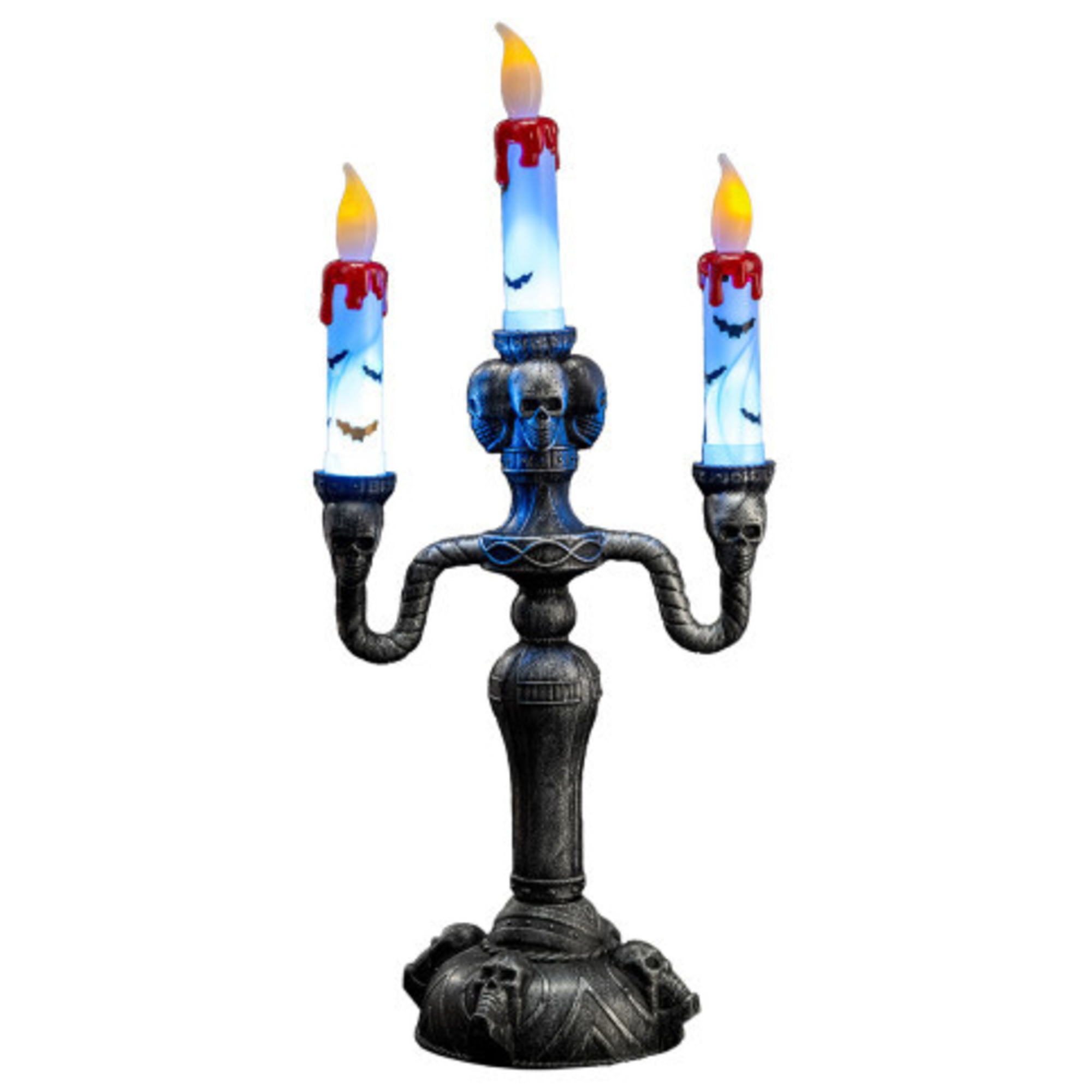 Candelabro con luci h. 40 cm -batterie escluse - decorazione gotica - 