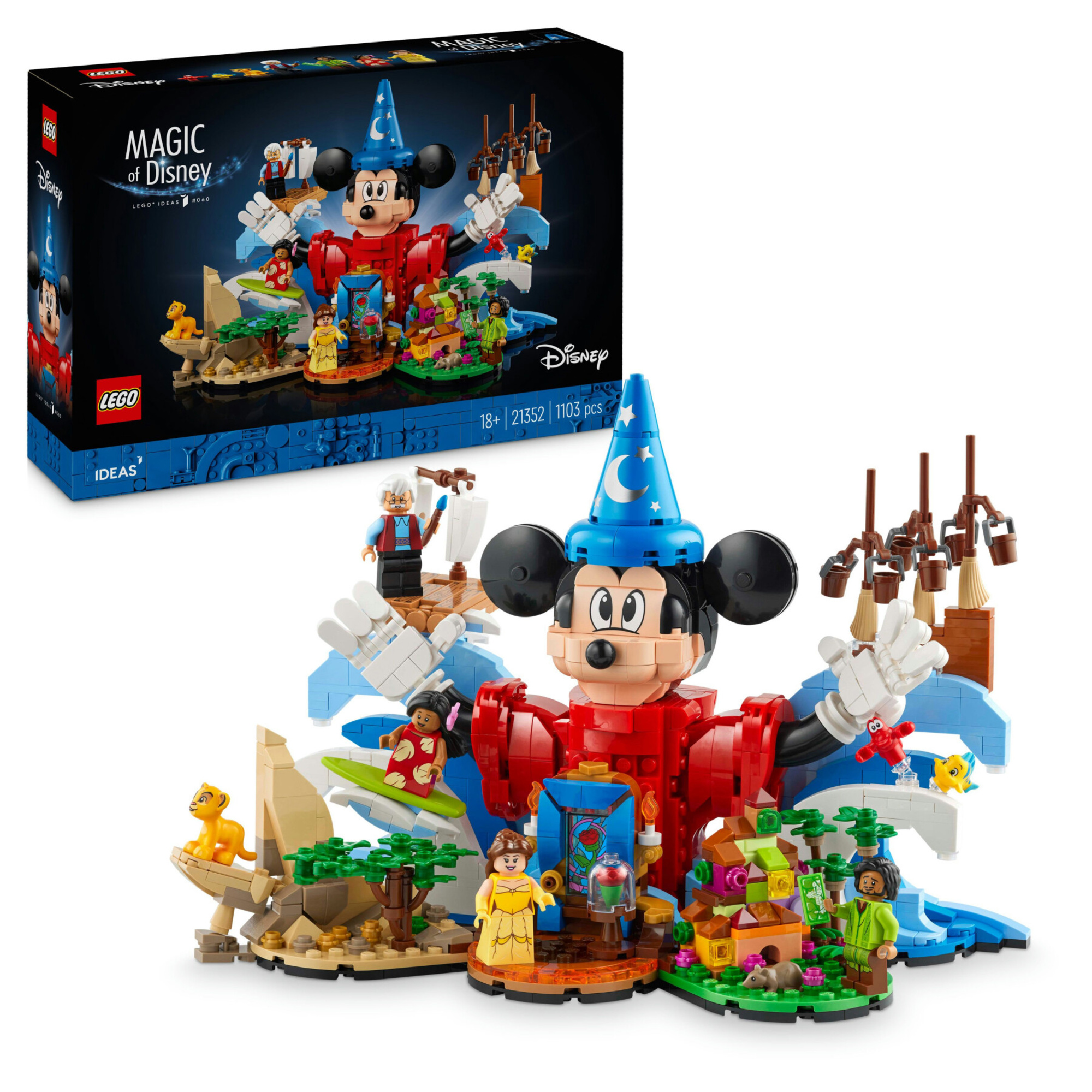 Lego ideas 21352 magia disney, set da collezione per adulti da costruire con personaggi dei film, idea regalo per uomo o donna - LEGO IDEAS, Disney