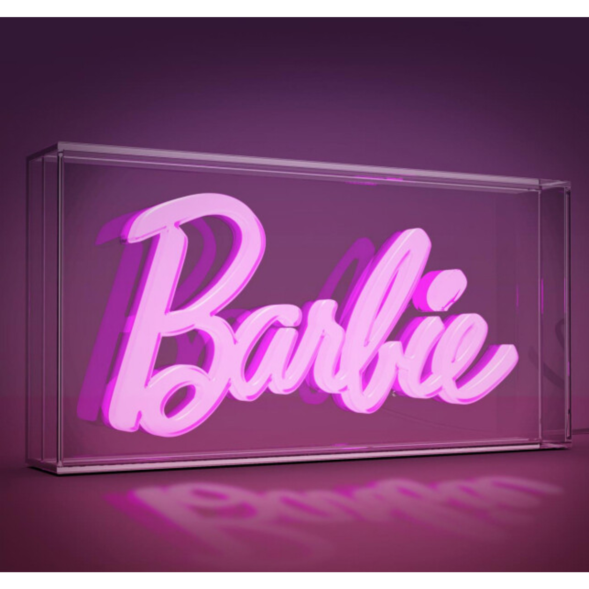 Lampada neon barbie logo con cavo usb – paladone - illuminazione colorata - Barbie