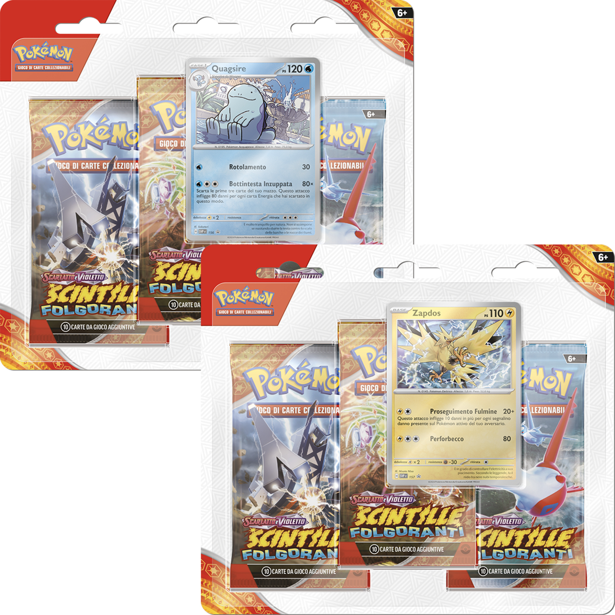 Pokemon scarlatto e violetto scintille folgoranti 3 pack blister assortito - POKEMON