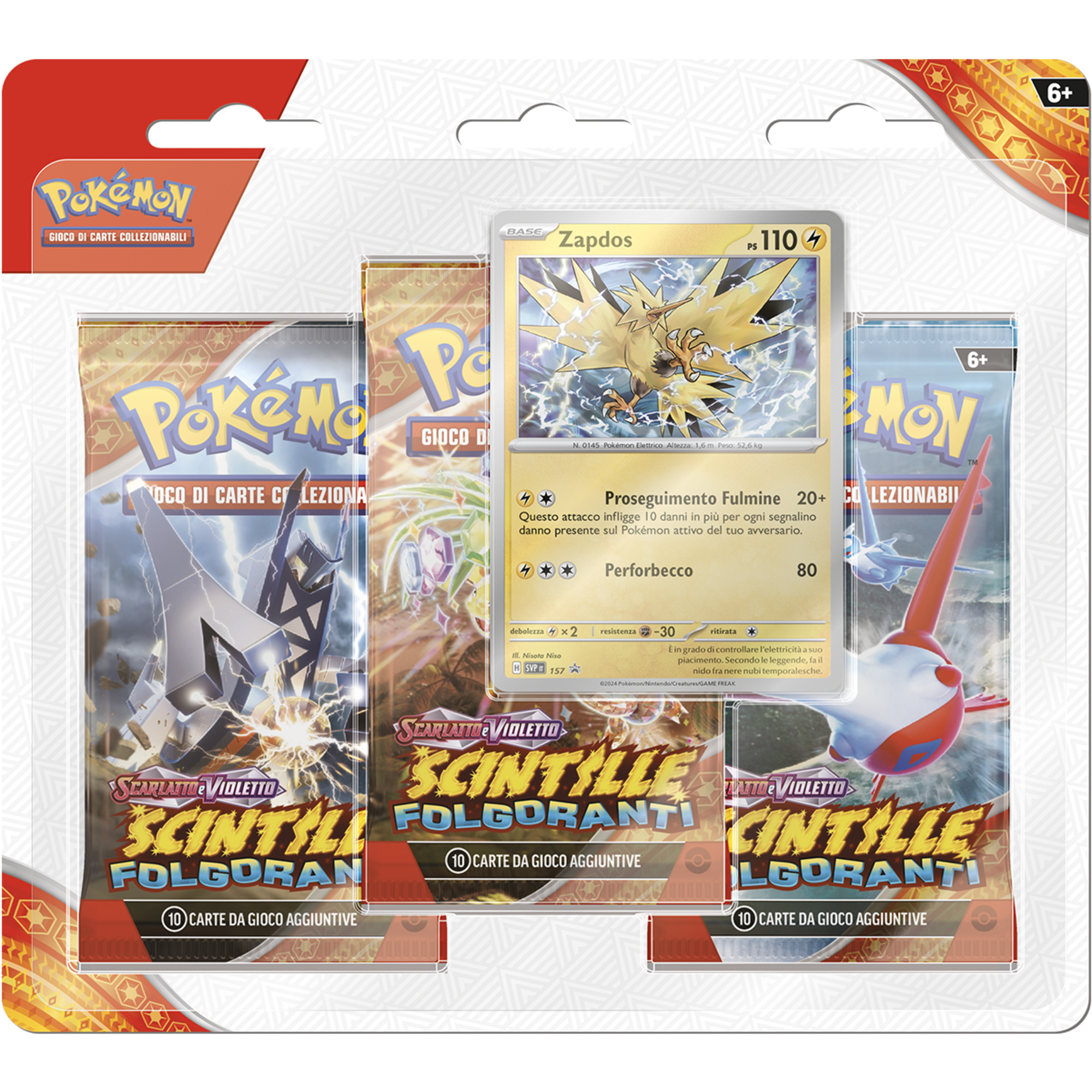 Pokemon scarlatto e violetto scintille folgoranti 3 pack blister assortito - POKEMON