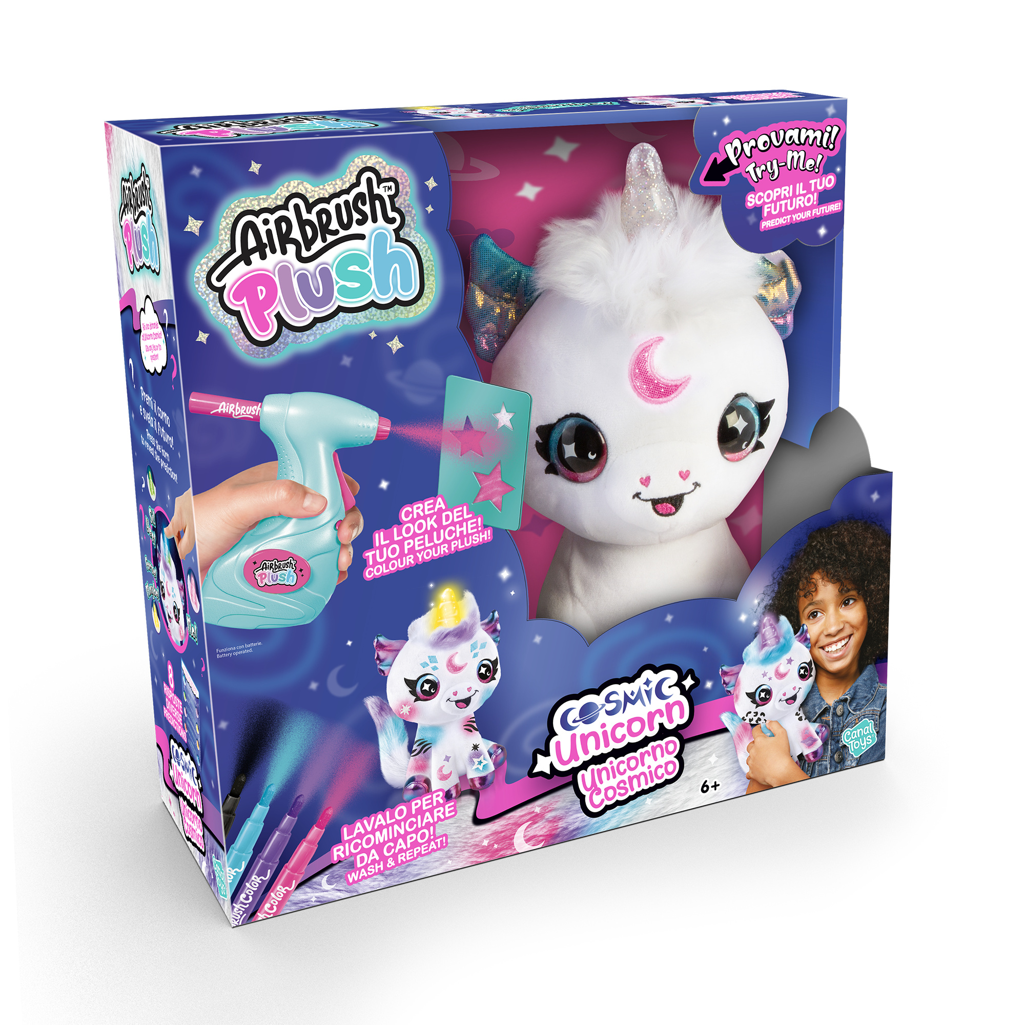 Airbrush plush - il nuovo cosmic unicorn con il corno magico - AIRBRUSH