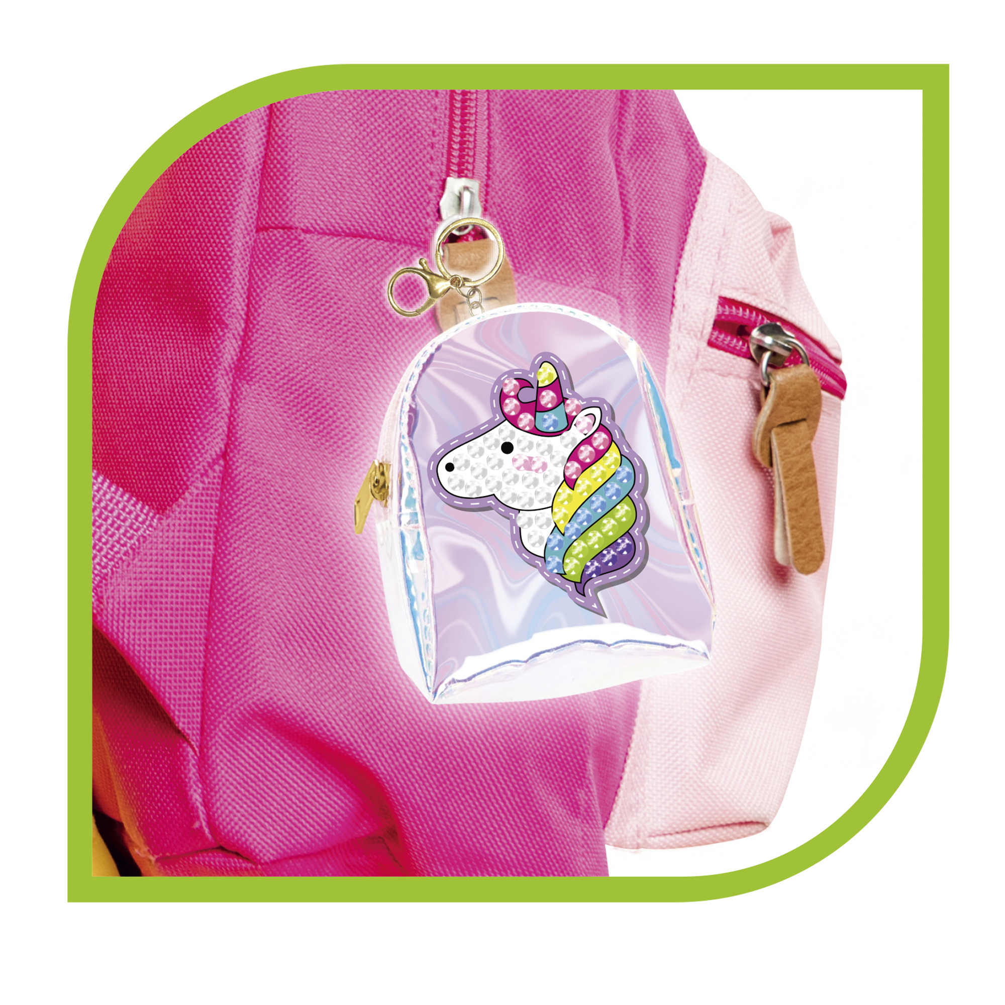 Crystal art portachiavi: set personalizzabile con unicorno e gemme colorate - crea mania - NO BRAND