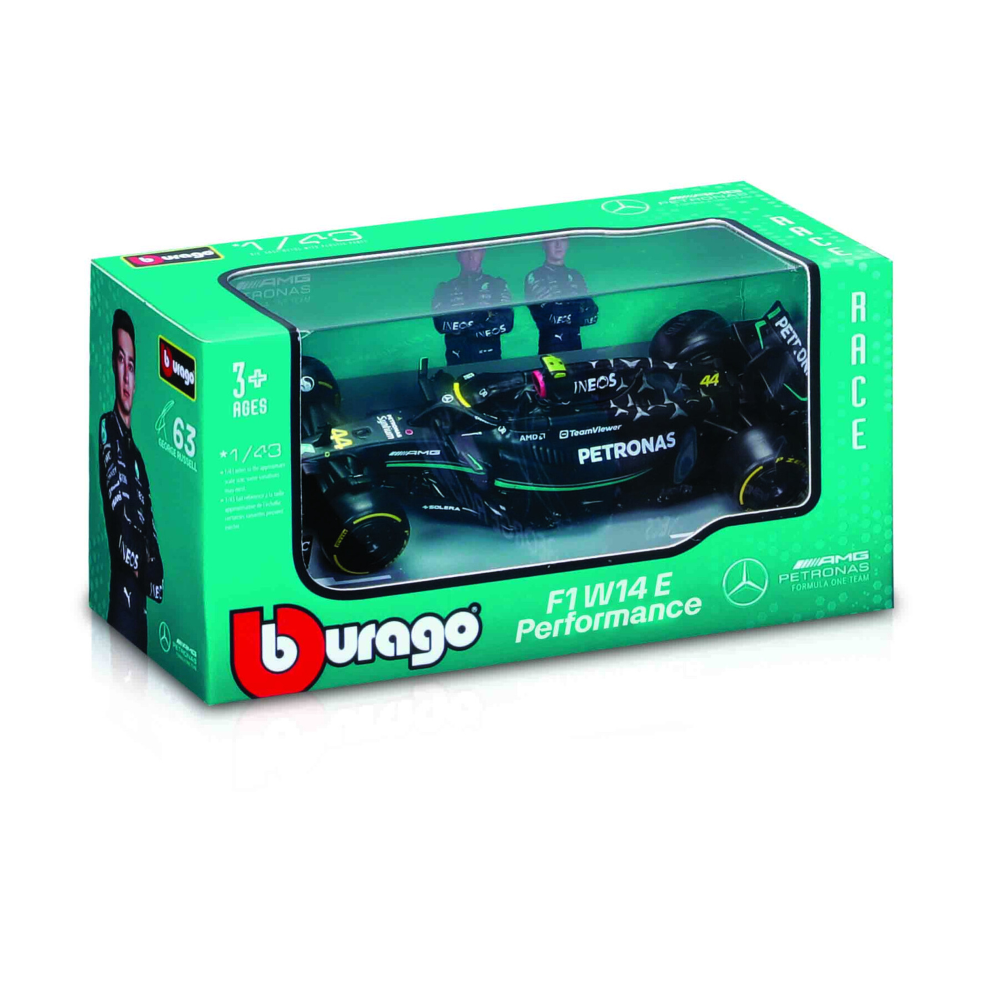 Modellino auto mercedes-benz amg hamilton #44 f1 1:43 con licenza ufficiale – bburago - BBURAGO