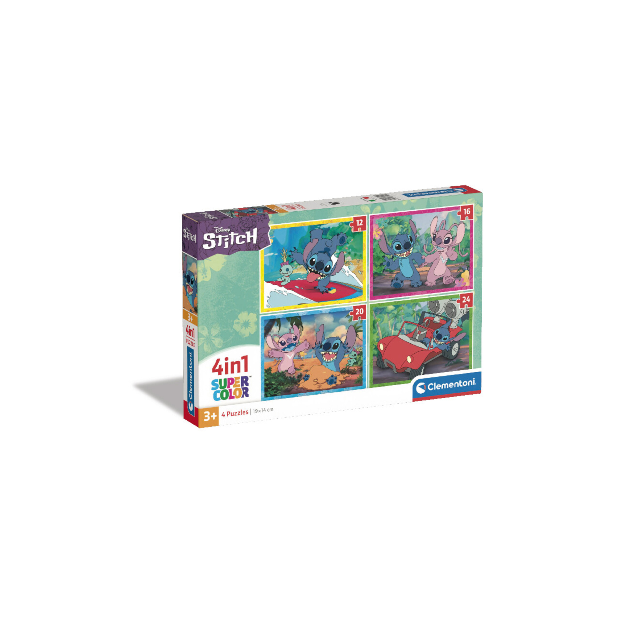 Clementoni - puzzle supercolor 4in1 disney stitch - LILO & STITCH