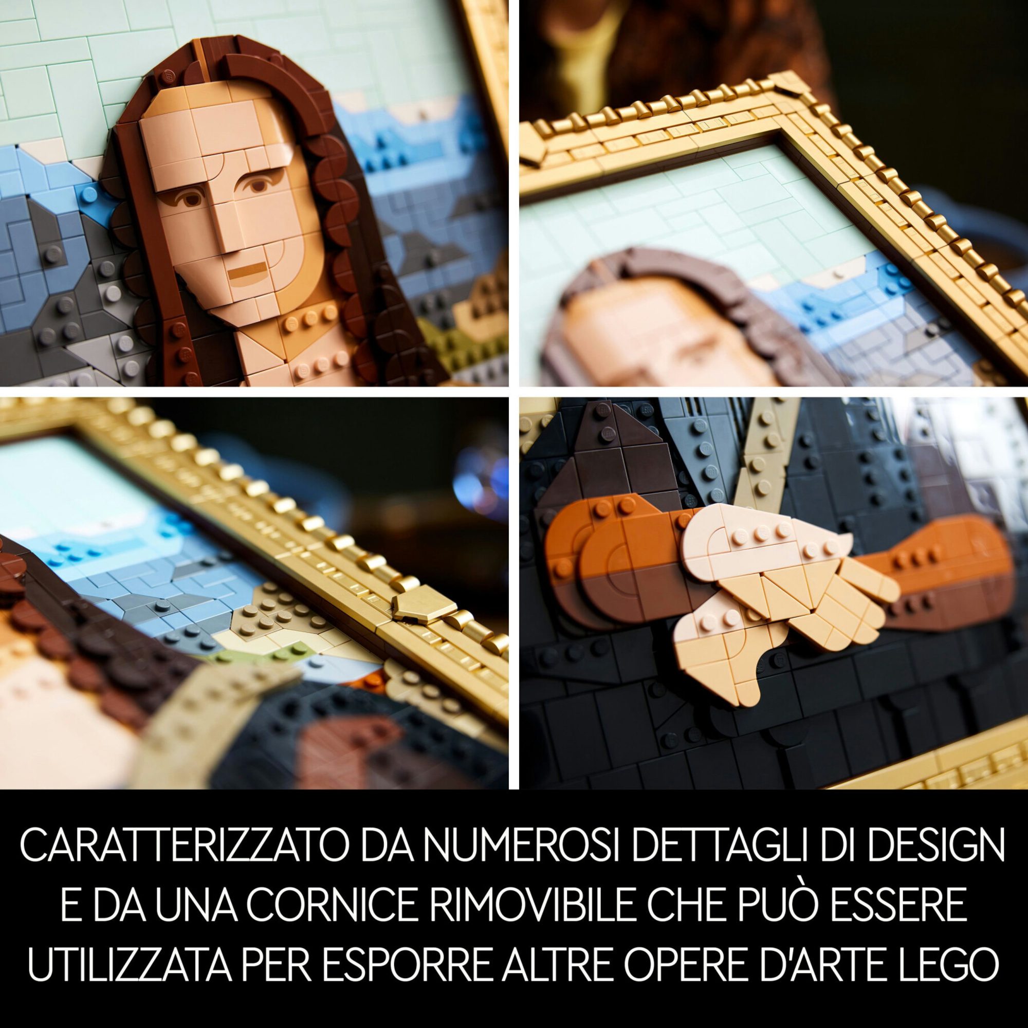 Lego art 31213 gioconda, riproduzione opera d'arte di leonardo da vinci in mattoncini, idea regalo per adulti, lui o lei - LEGO Art