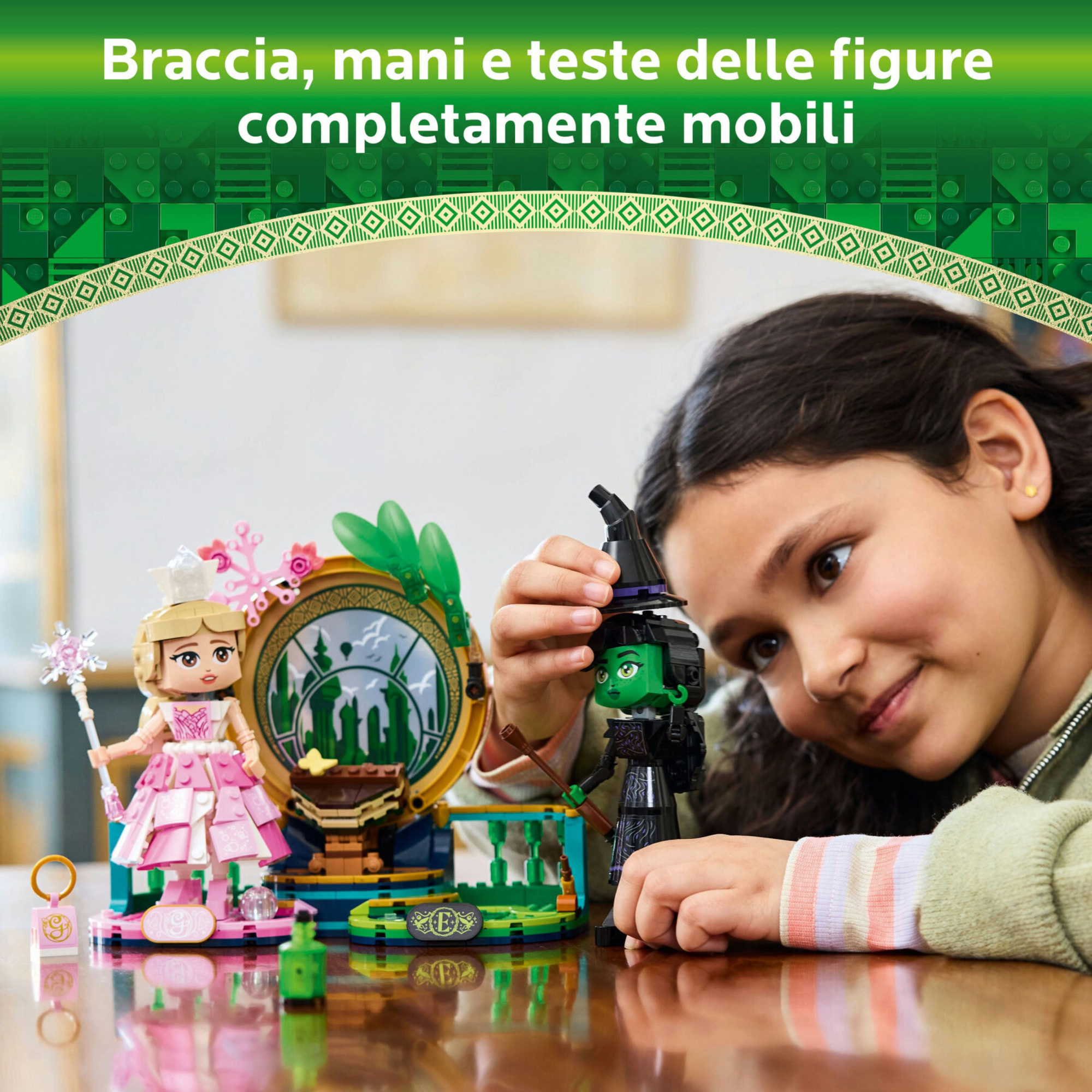 Lego wicked 75682 personaggi di elphaba e glinda, giochi di fantasia per bambini 10+ anni, 2 figure da costruire, idea regalo - Lego