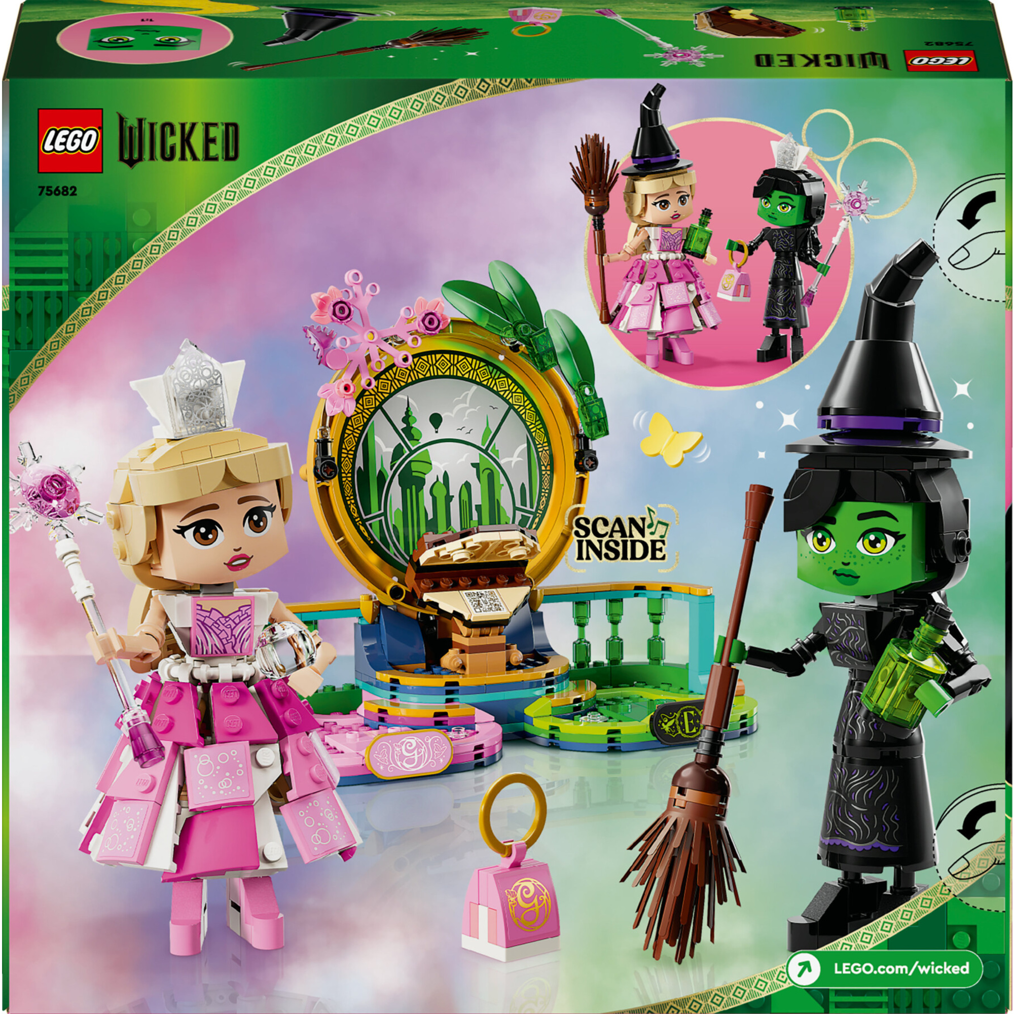 Lego wicked 75682 personaggi di elphaba e glinda, giochi di fantasia per bambini 10+ anni, 2 figure da costruire, idea regalo - Lego