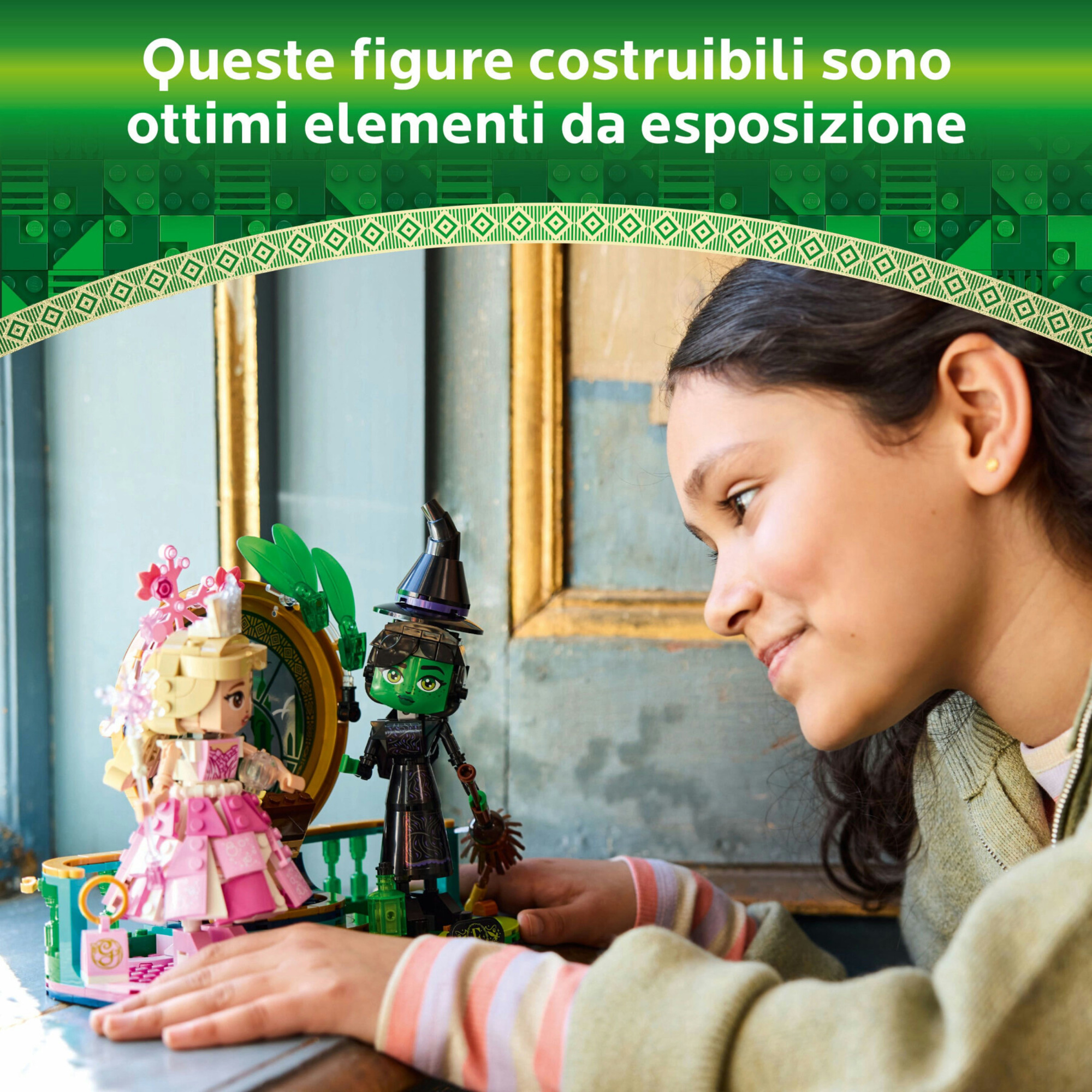 Lego wicked 75682 personaggi di elphaba e glinda, giochi di fantasia per bambini 10+ anni, 2 figure da costruire, idea regalo - Lego