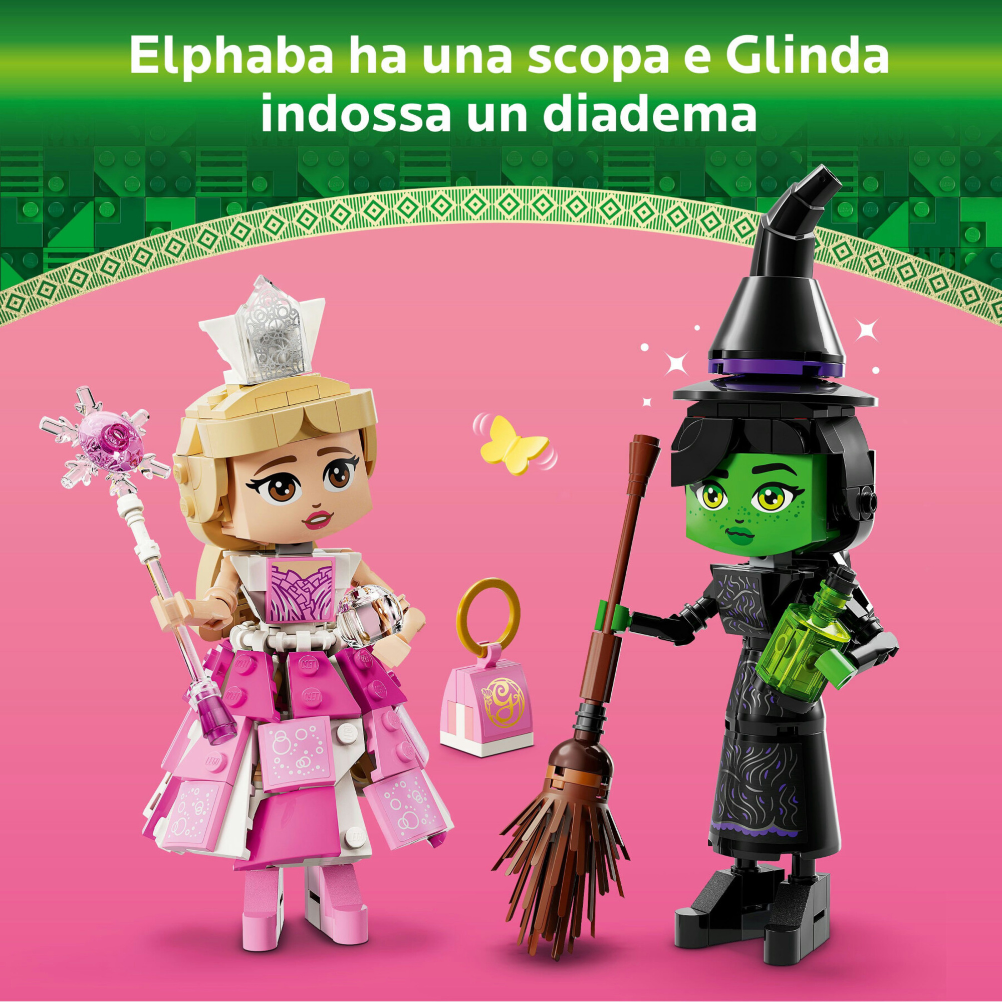 Lego wicked 75682 personaggi di elphaba e glinda, giochi di fantasia per bambini 10+ anni, 2 figure da costruire, idea regalo - Lego