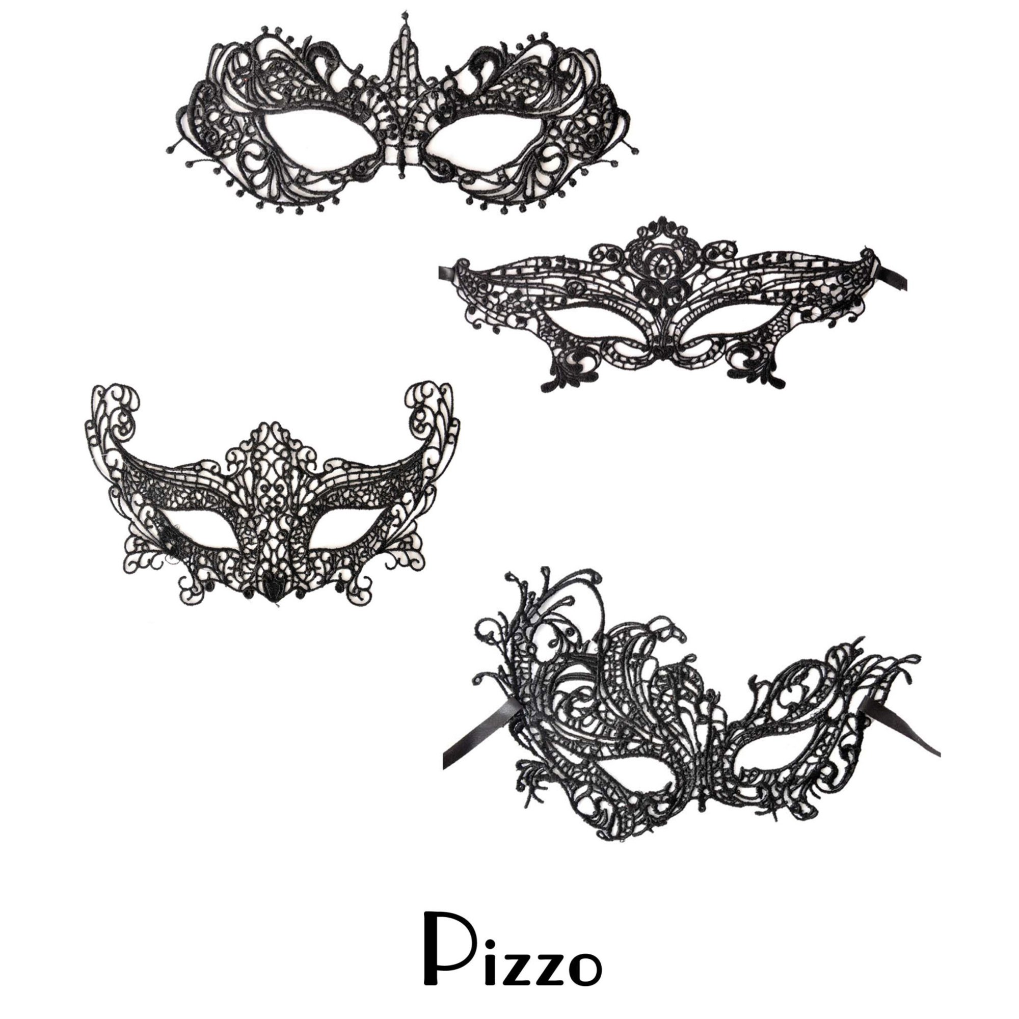 Maschera in pizzo nera elegante – 4 assortimenti con dettagli raffinati - 