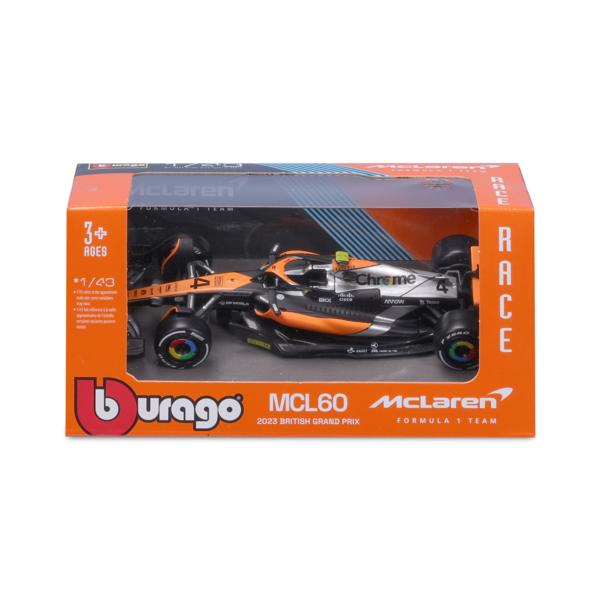 Modellino auto mclaren mcl60 2023 norris #4 1:43 con licenza ufficiale – bburago - BBURAGO