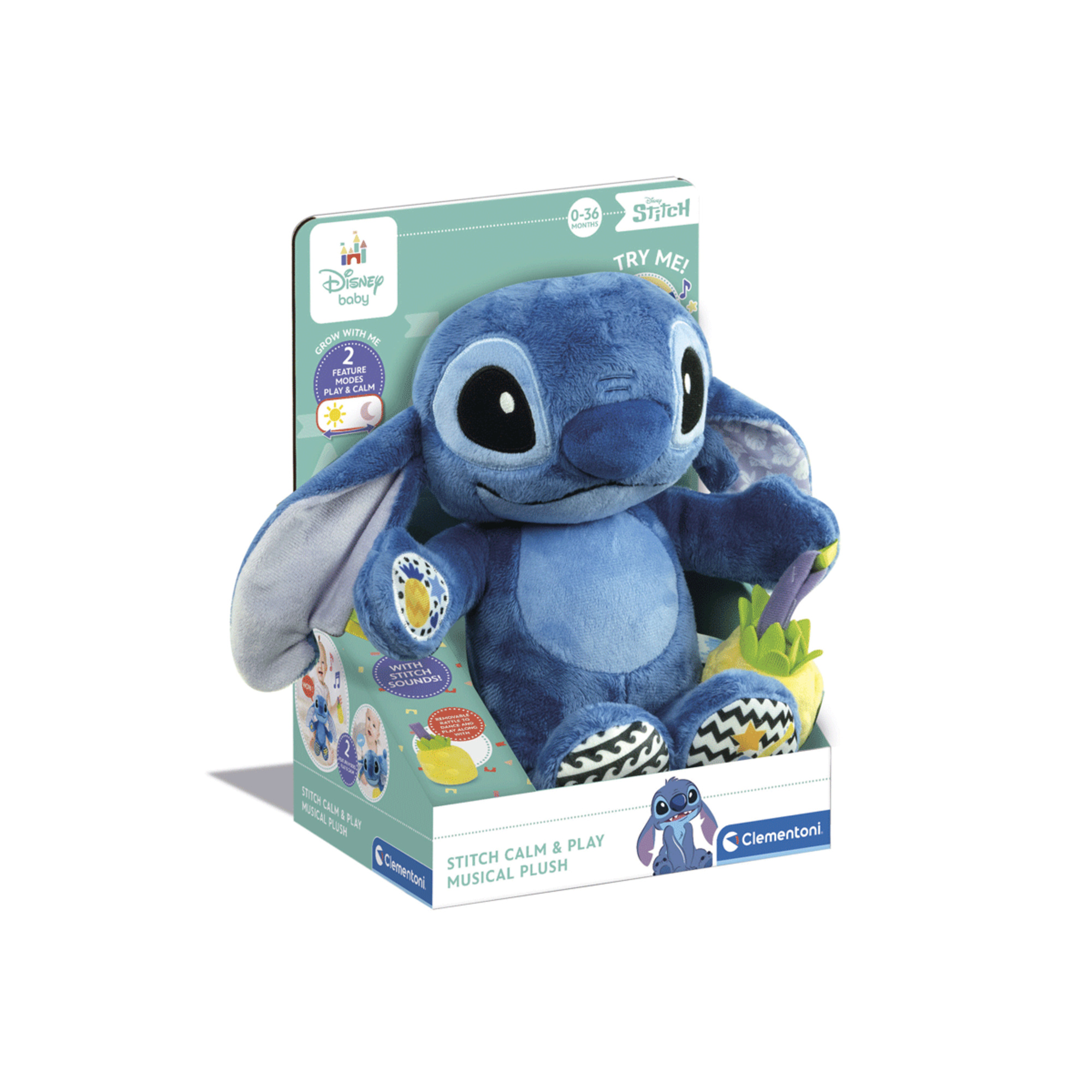 Baby clementoni - disney baby stitch musical plush - BABY CLEMENTONI